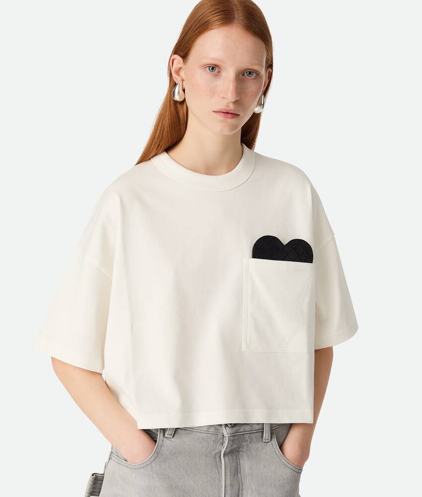 Bottega Veneta Women s Soft Cotton Jersey T Shirt in Chalk. Shop online now