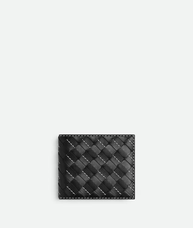 ブラックイントレチャート スリム 二つ折りウォレット| Bottega Veneta