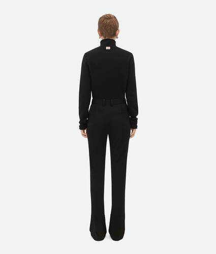 Matt Viscose Jersey Flared Trousers