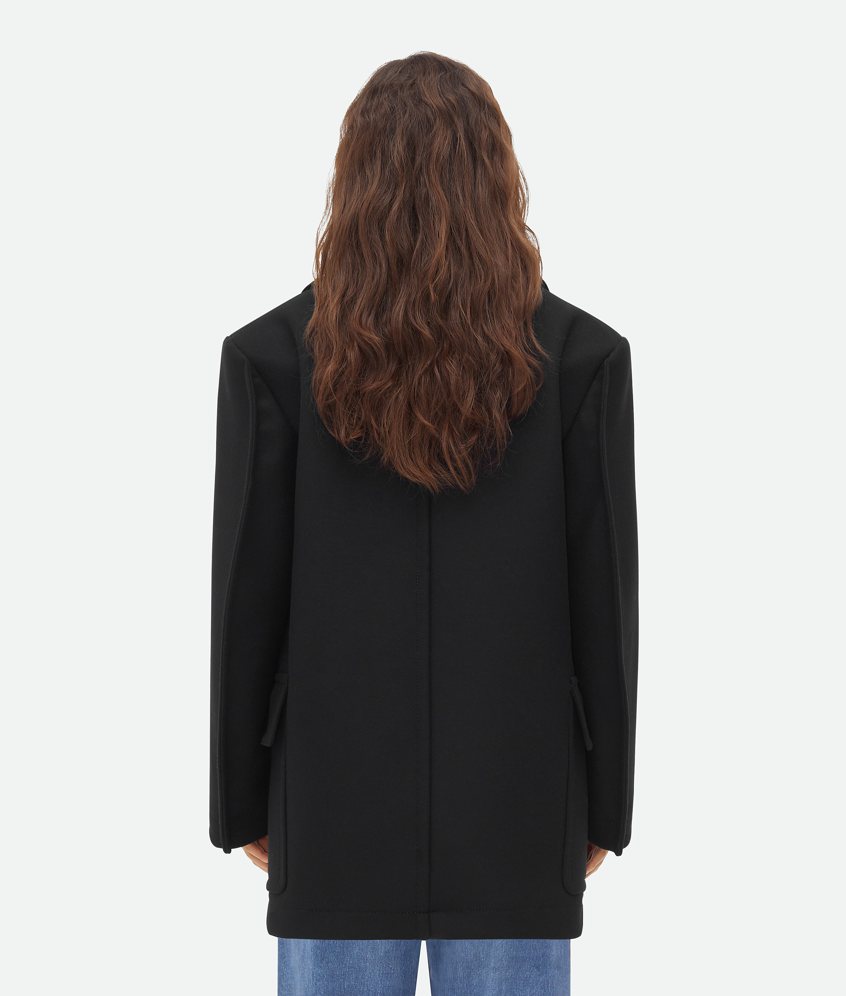 Shop Bottega Veneta Felted Wool Coat In Black