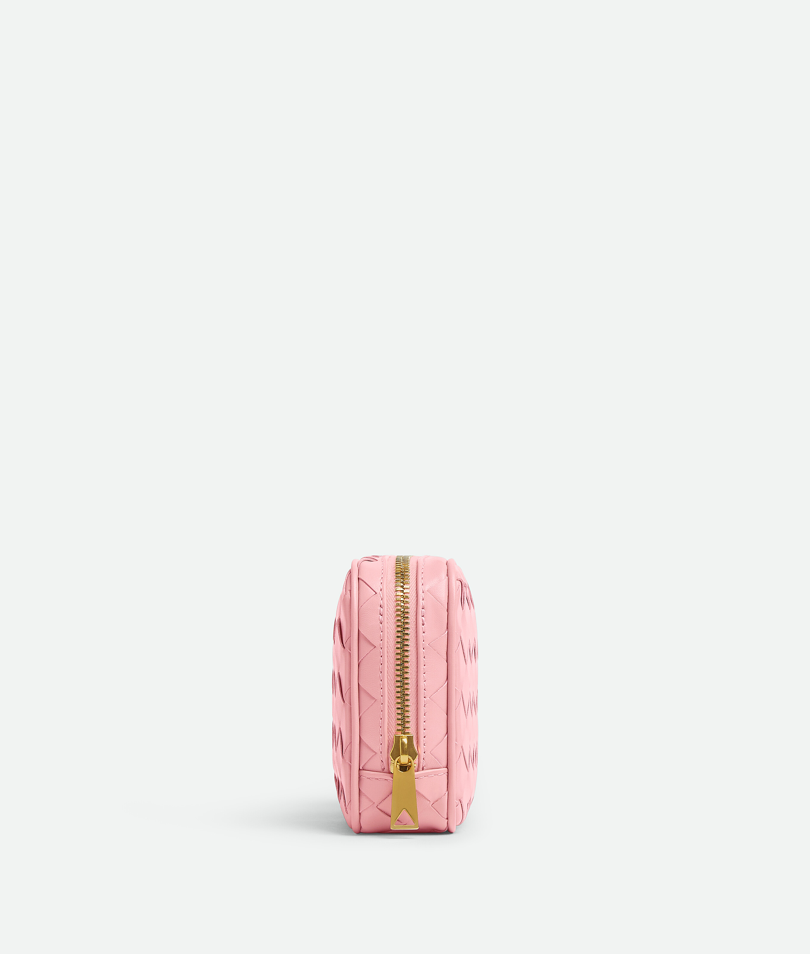 Shop Bottega Veneta Small Intrecciato Zipped Pouch In Pink