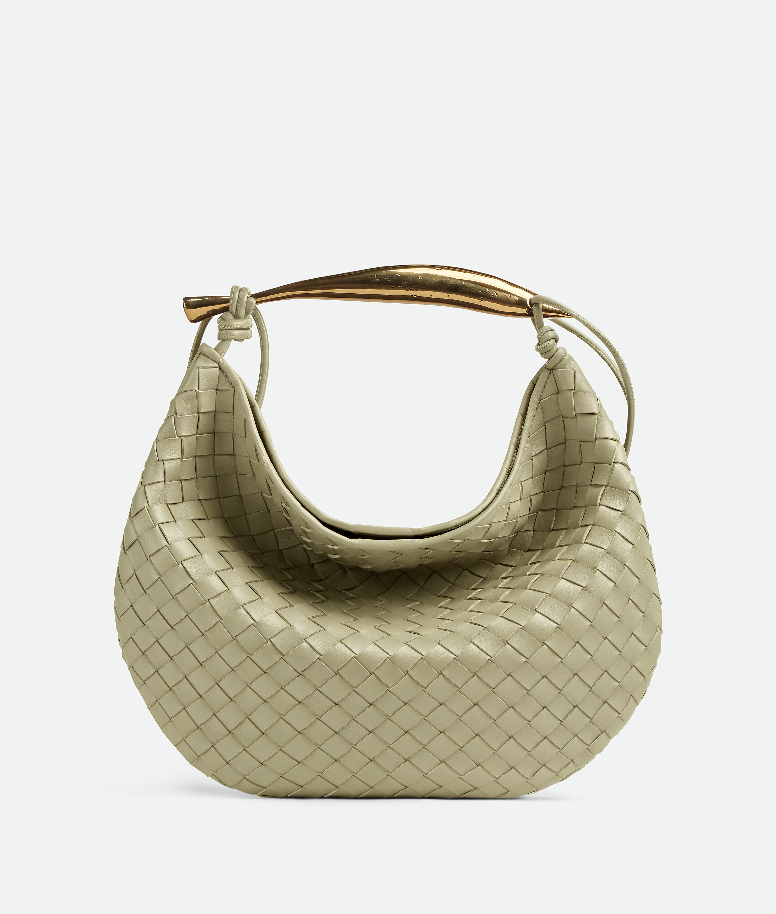 Bottega Veneta Womens Travertine Brass Sardine Large Leather Top-handle Bag In Green