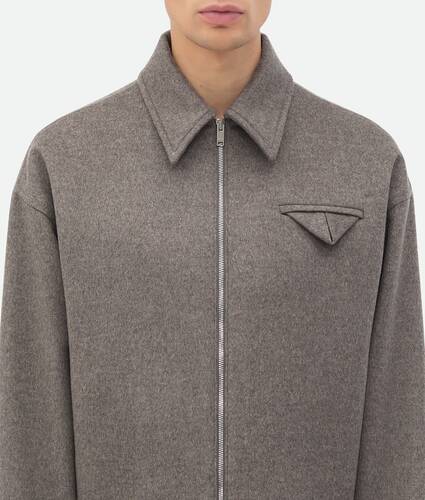 Double Wool Cashmere Kimono Blouson