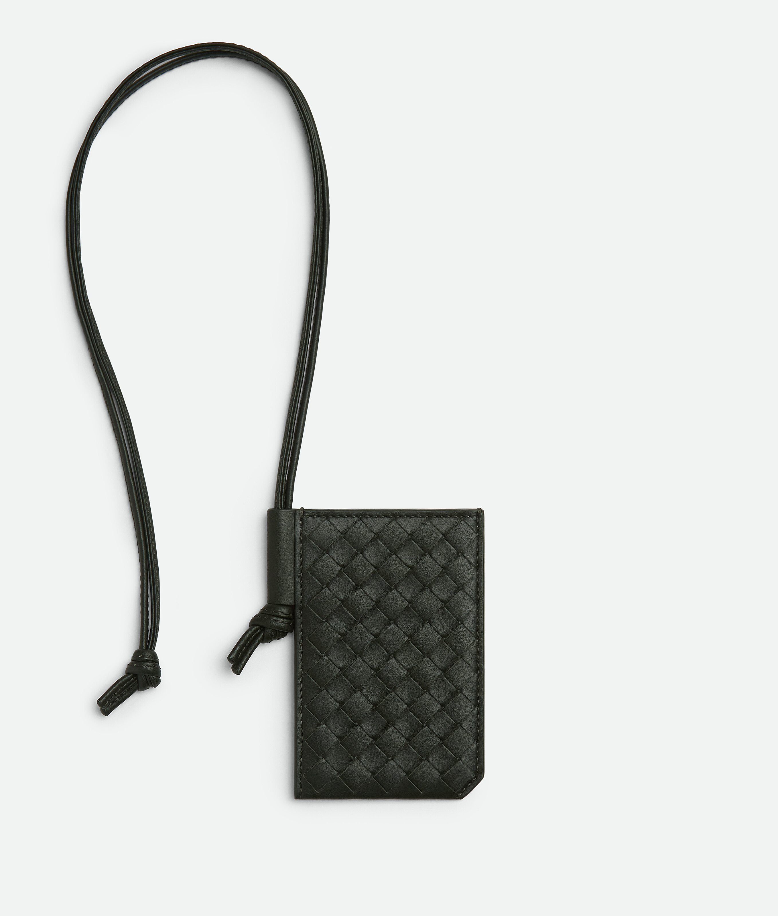Bottega Veneta Intrecciato Piccolo Badge Holder - Dark Green - Man