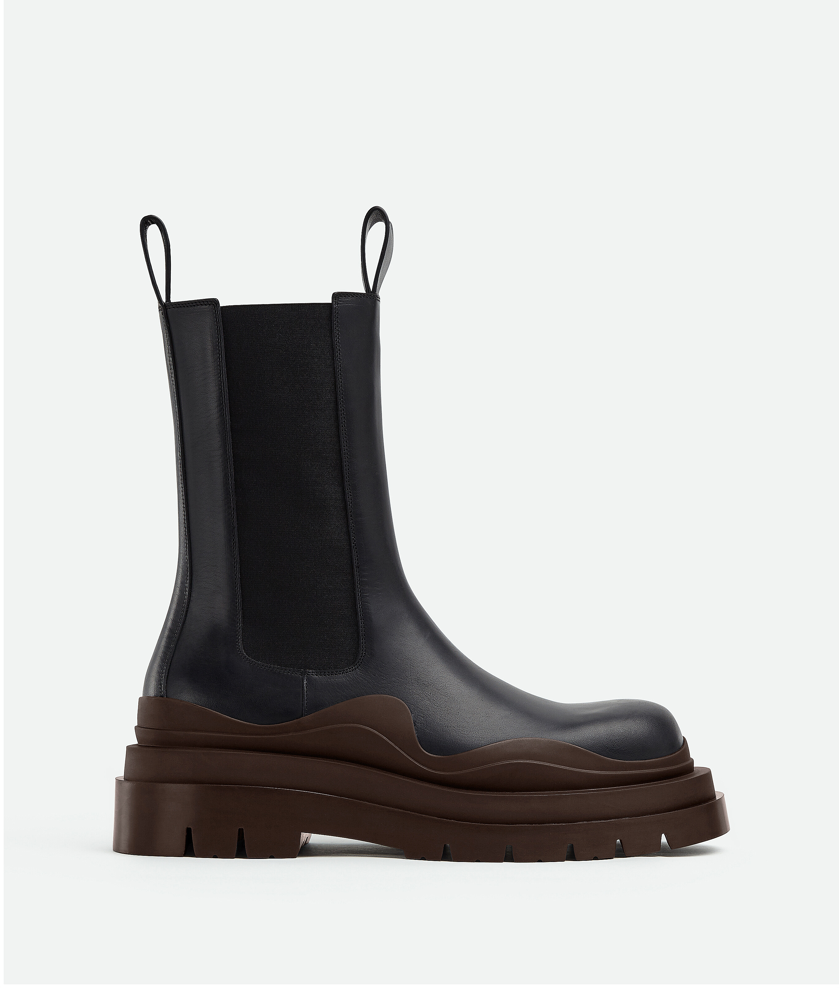 Bottega Veneta Tire Ankle Chelsea Boot in Black / Tangerine Mens Shoes Boots Wellington and rain boots for Men Black 