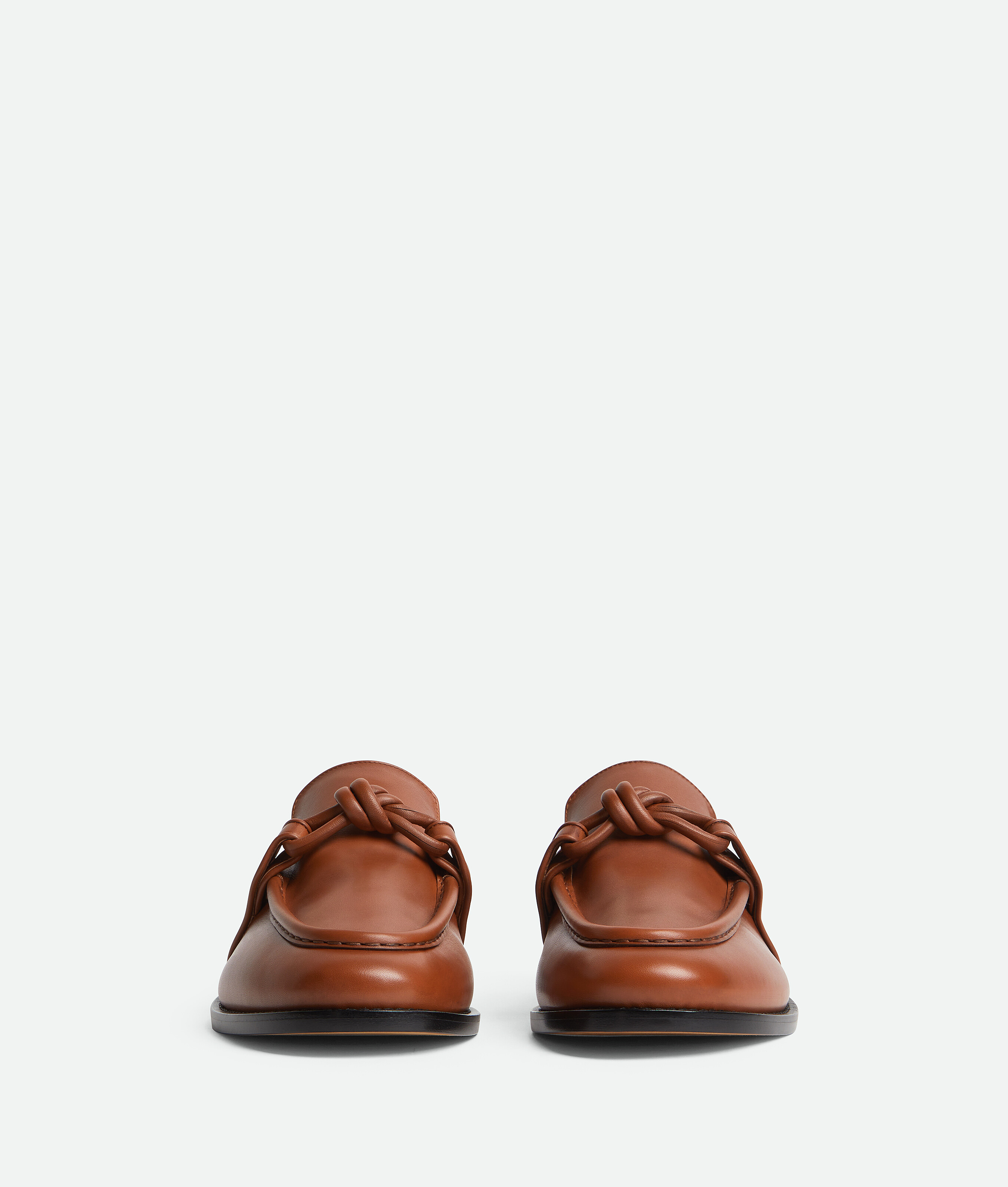 Bottega Veneta Men Brown Loafers With Knot Detail On The Front In Leather Man In Multi