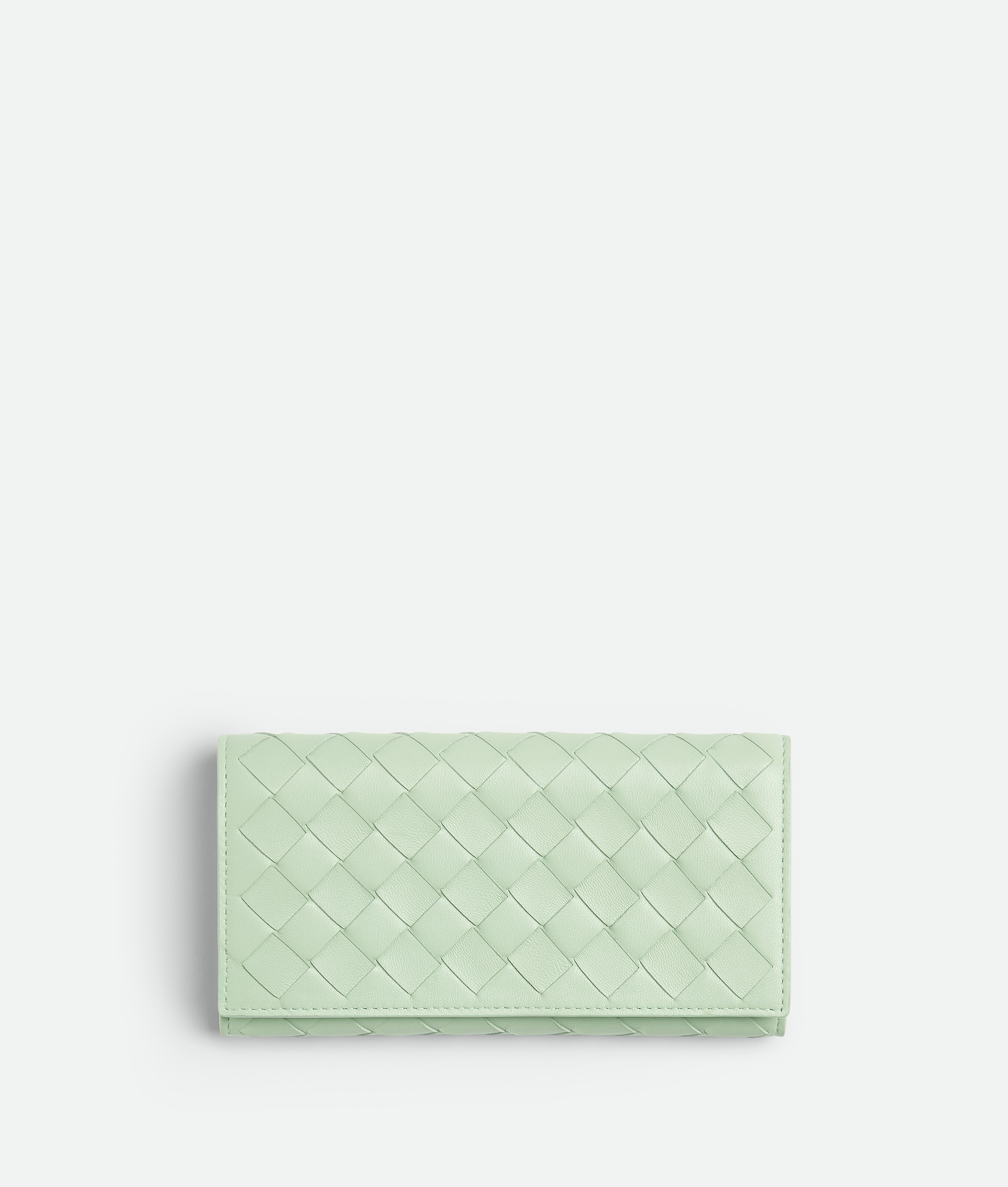 Bottega Veneta Bottega  Veneta Intrecciato Large Flap Wallet In Green