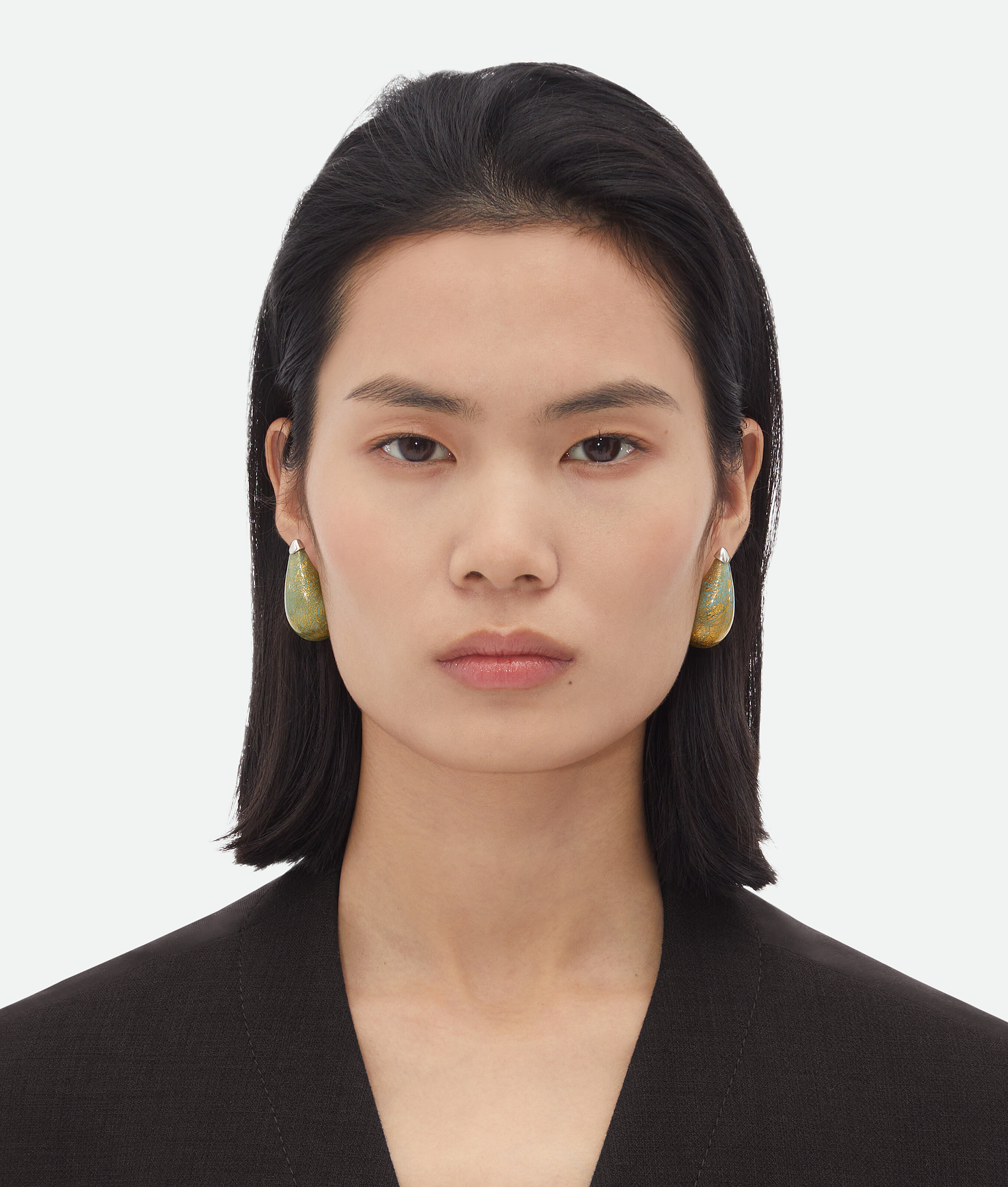 Shop Bottega Veneta Drop Glass Earrings In Gold