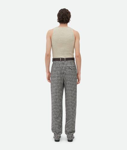 Hose aus Gingham-Bouclé-Wolle