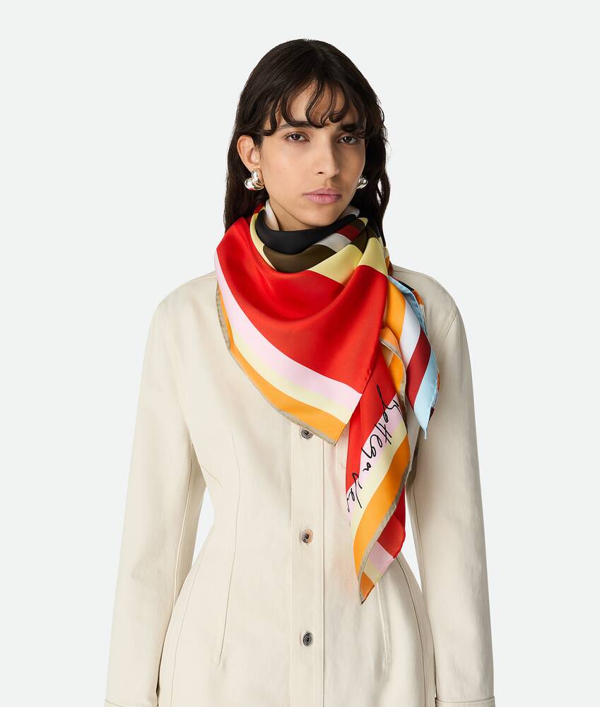 Display a large version of the product image 5 - Silk Twill Striped Foulard