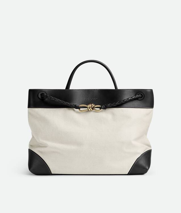 BV LARGE ANDIAMO 45CM BLACK LAMBSKIN