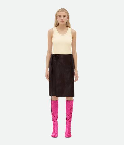 Display a large version of the product image 1 - Nappa Leather Wrapped Skirt