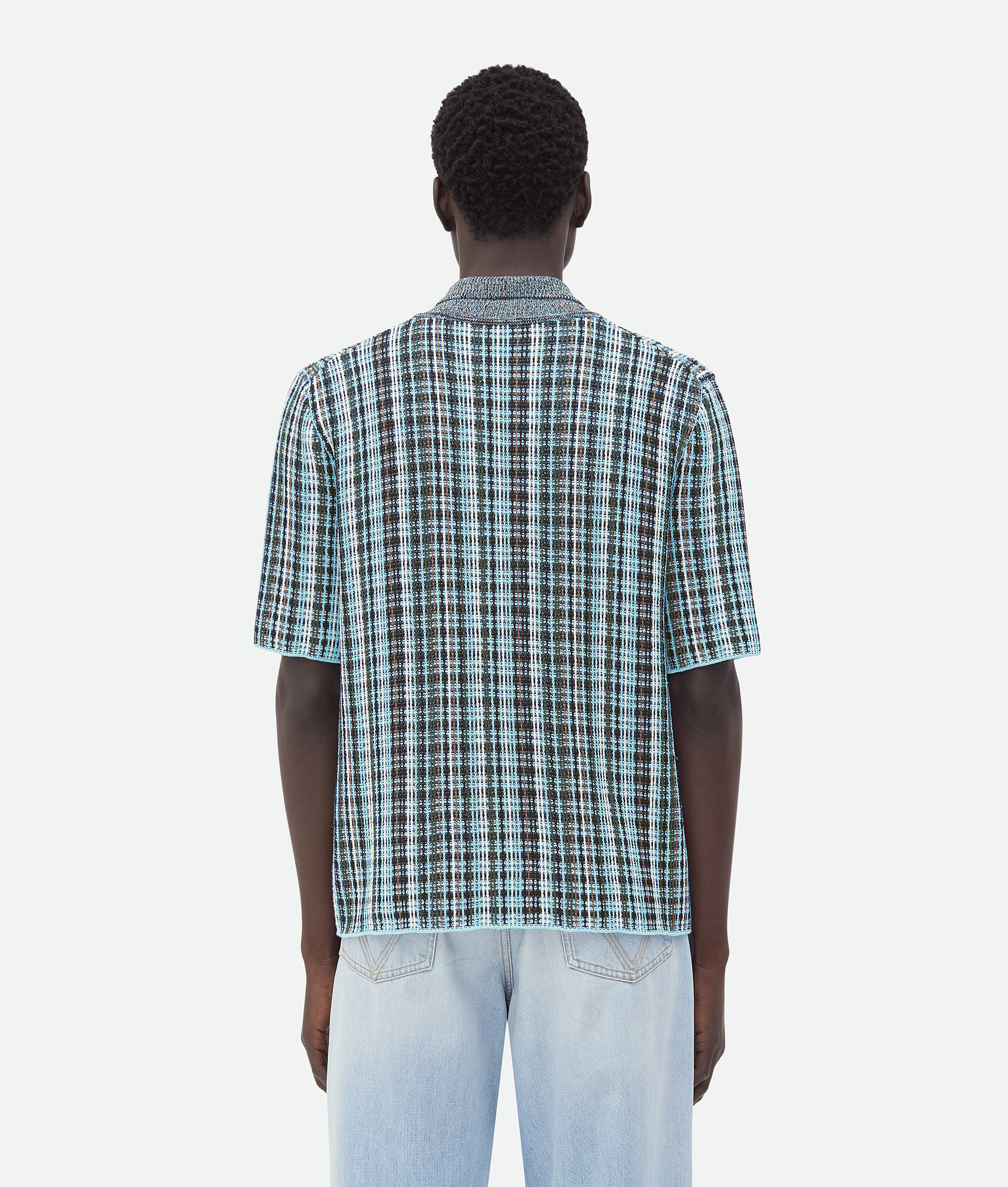 Bottega Veneta Bottega Veneta Cotton Viscose Check Polo In Multicolor