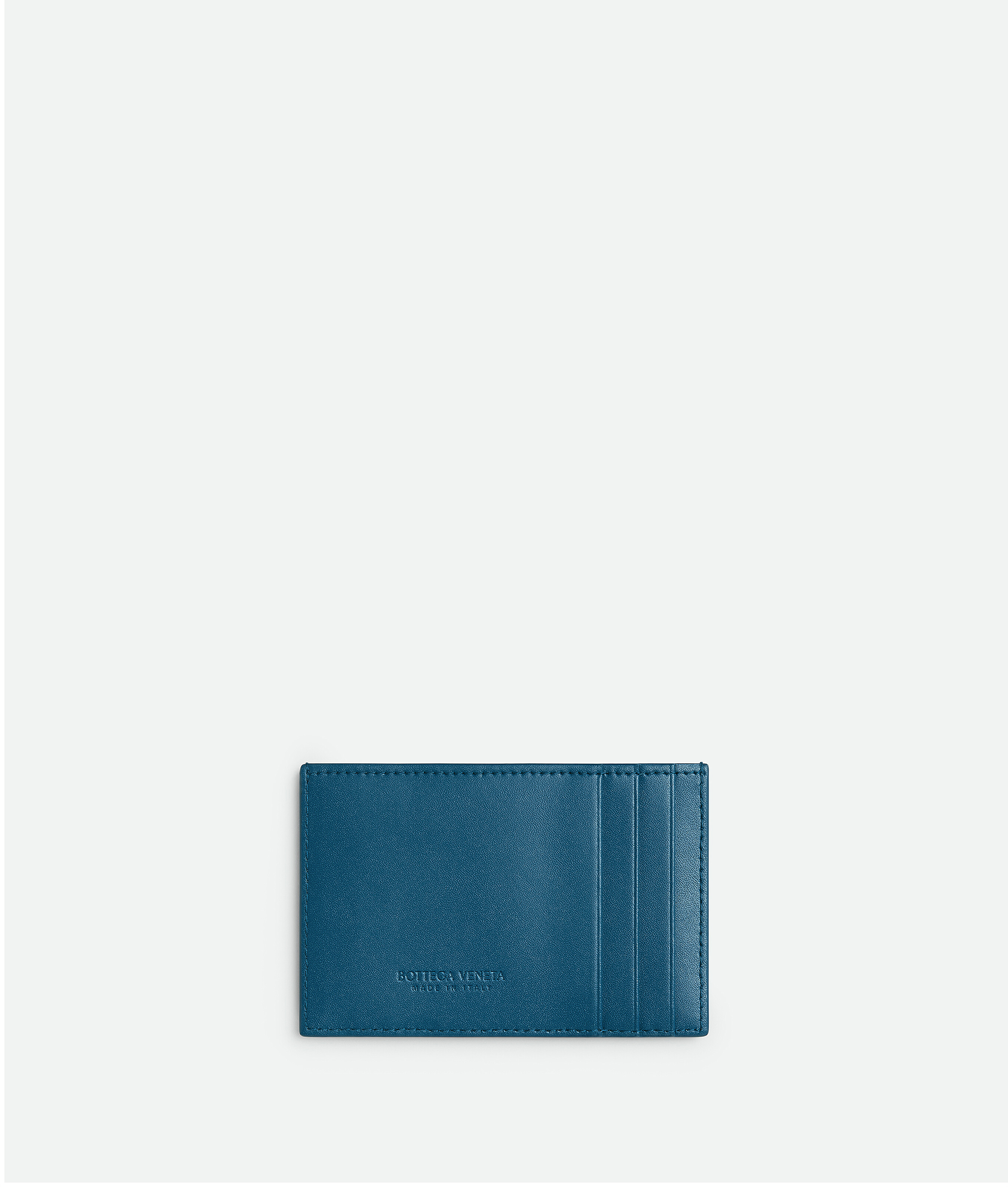 Shop Bottega Veneta Cassette Credit Card Case In Blue