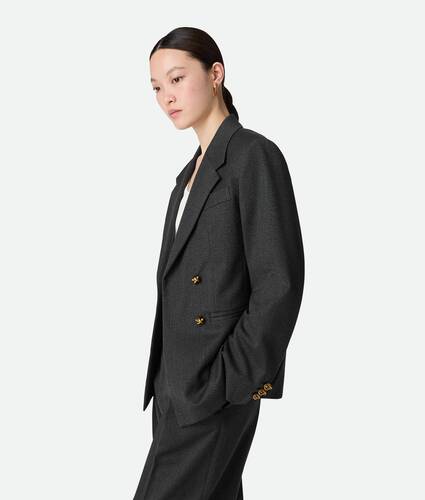 Veste en sergé de laine moulinée