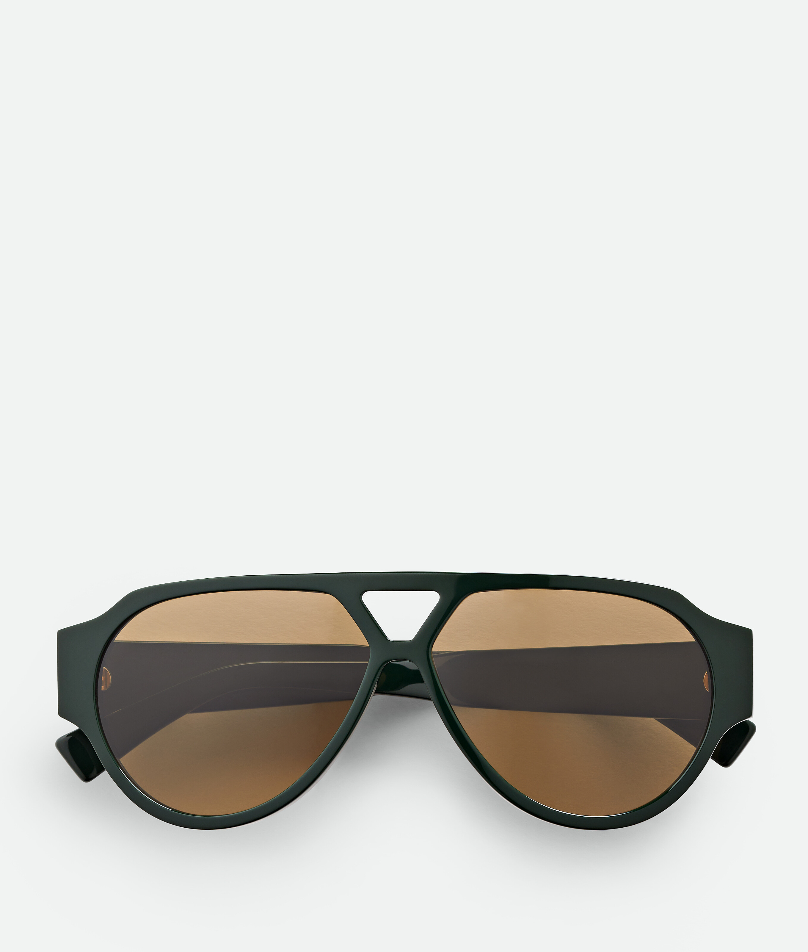 Shop Bottega Veneta Soft Aviator Sunglasses In Green/brown