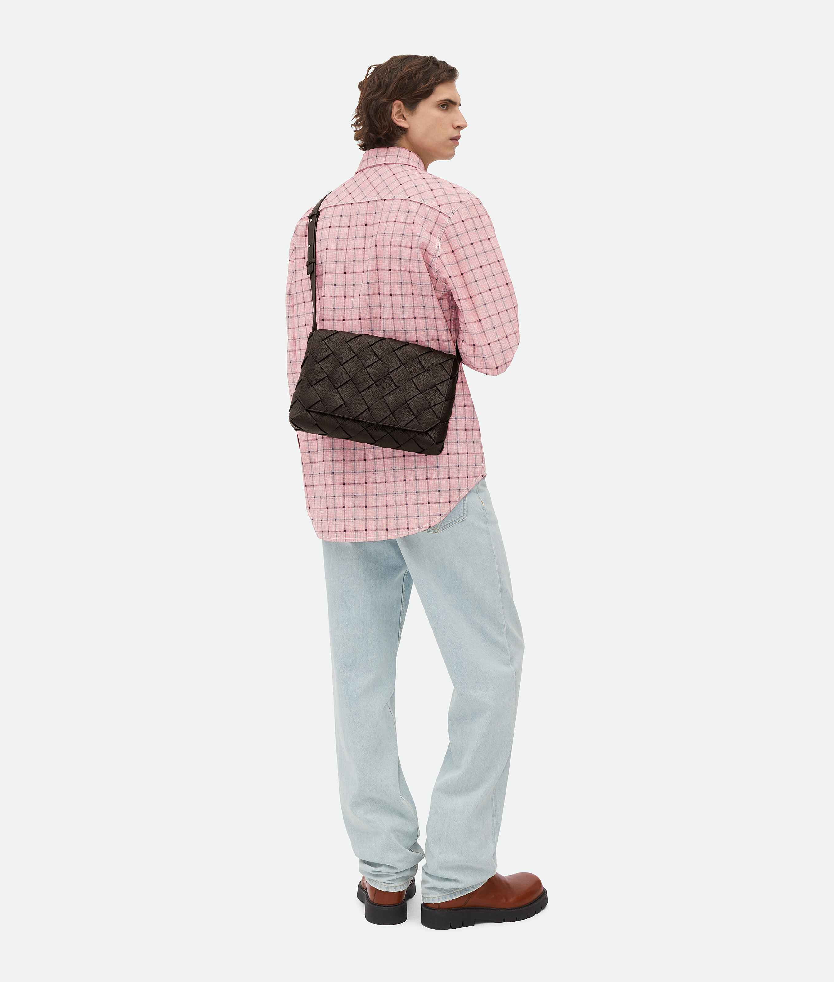 Bottega Veneta Diago Leather Crossbody Bag In Fondant