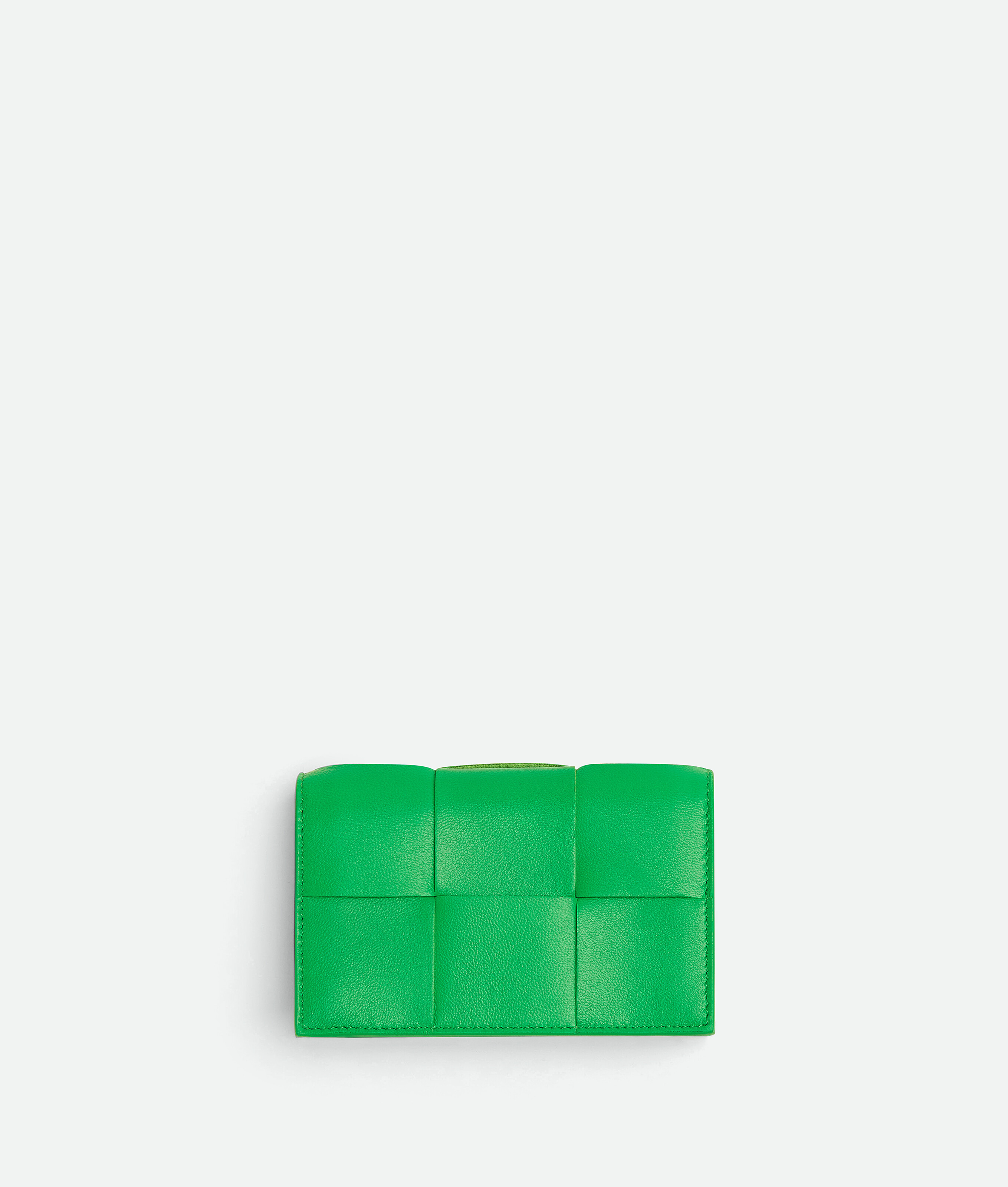 Shop Bottega Veneta Cassette Business Card Case In Green