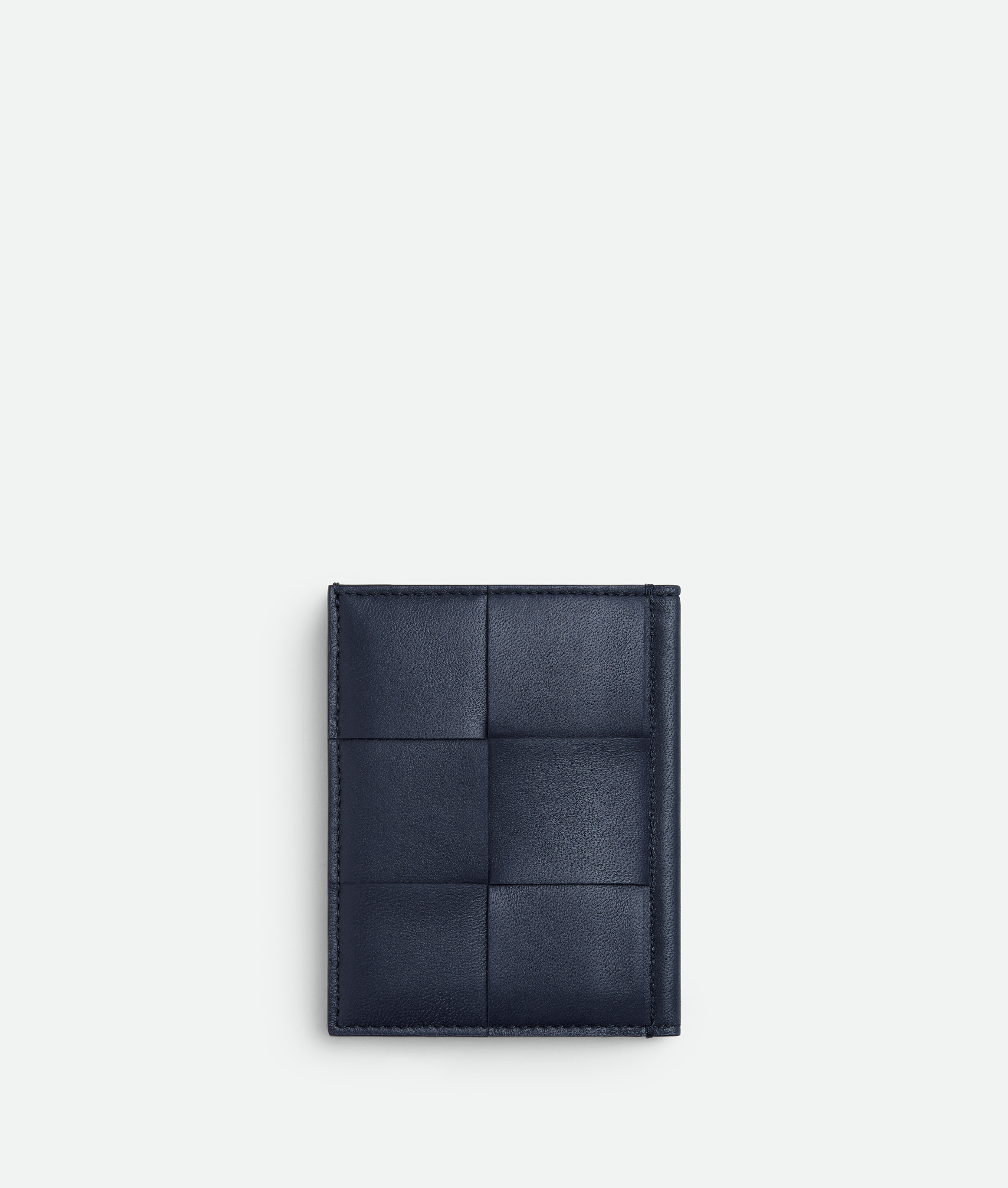 Bottega Veneta Cassette Slim Flap Card Case In Space/sapele