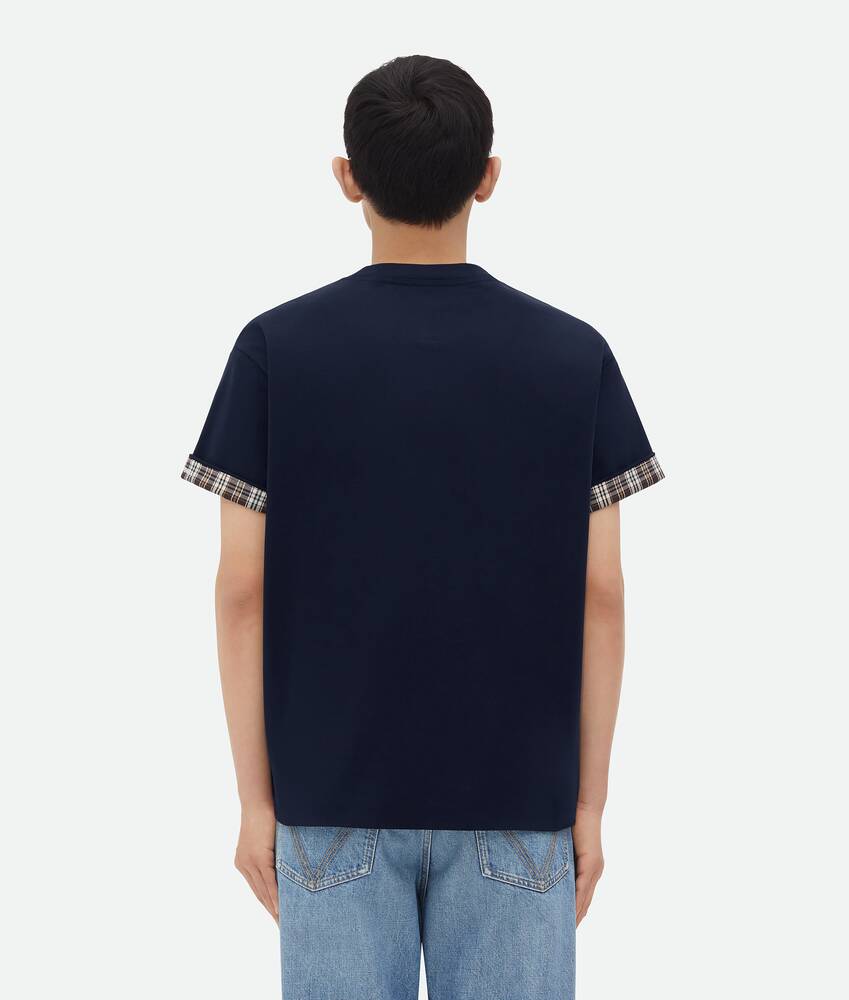 Display a large version of the product image 3 - Double Layer Checked Cotton T-Shirt