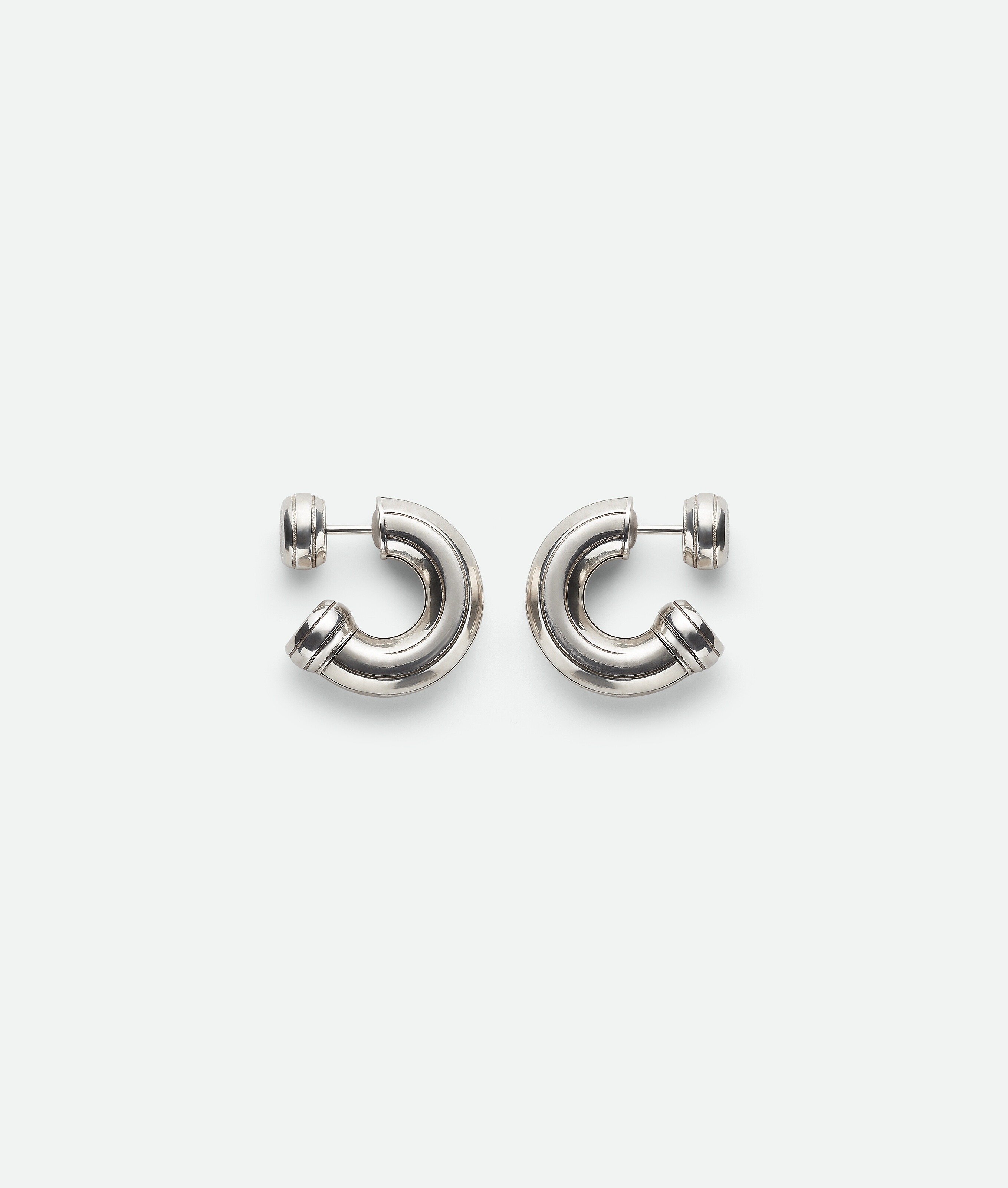 Bottega Veneta Puzzle Earrings In Silver
