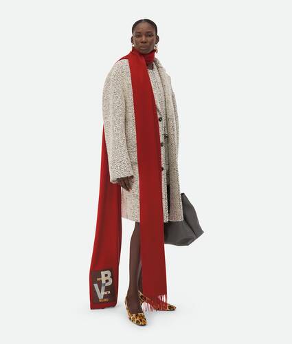 Bi-Colour Wool Boucle Coat