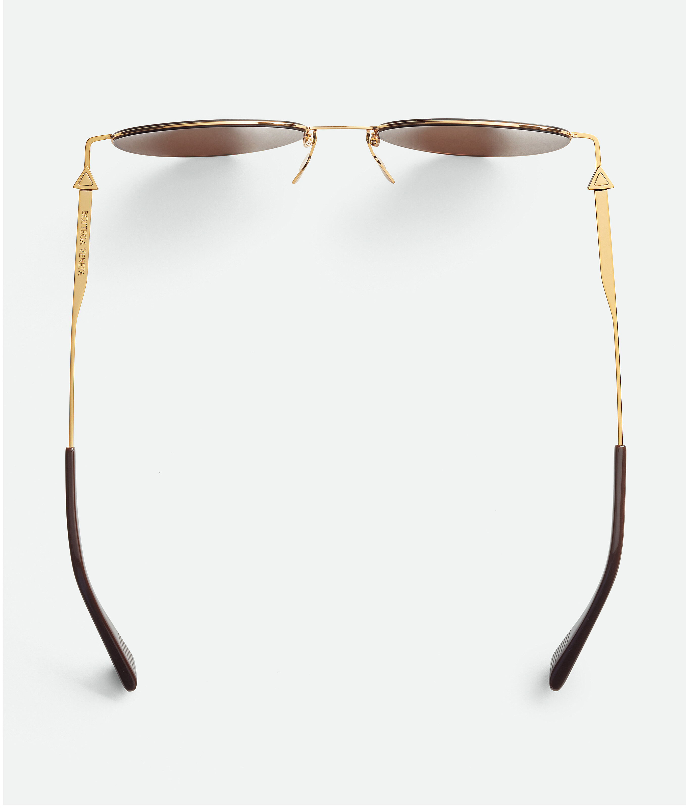 Shop Bottega Veneta Ultrathin Metal Panthos Sunglasses In Gold