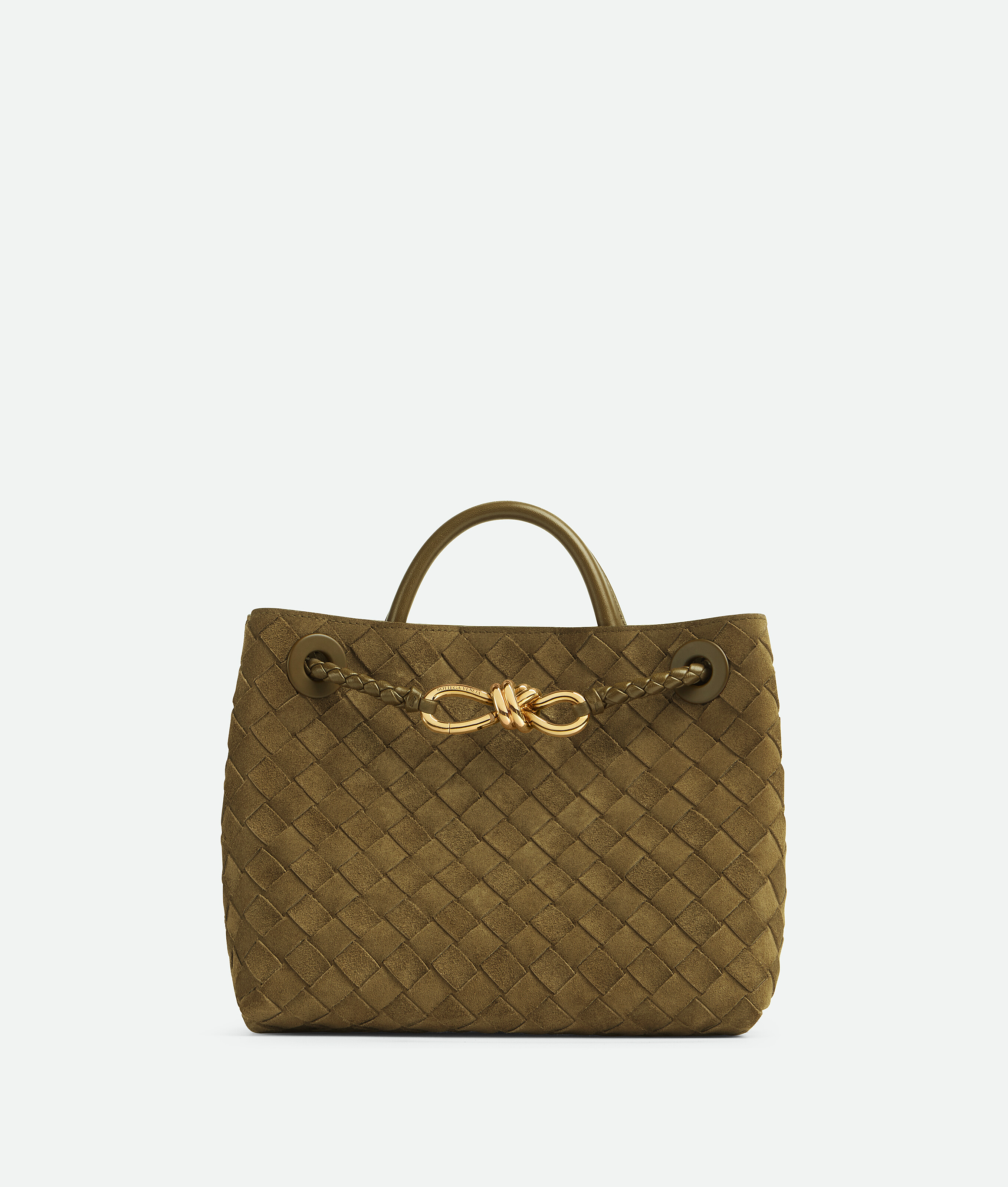 Shop Bottega Veneta Small Andiamo In Olive Oil