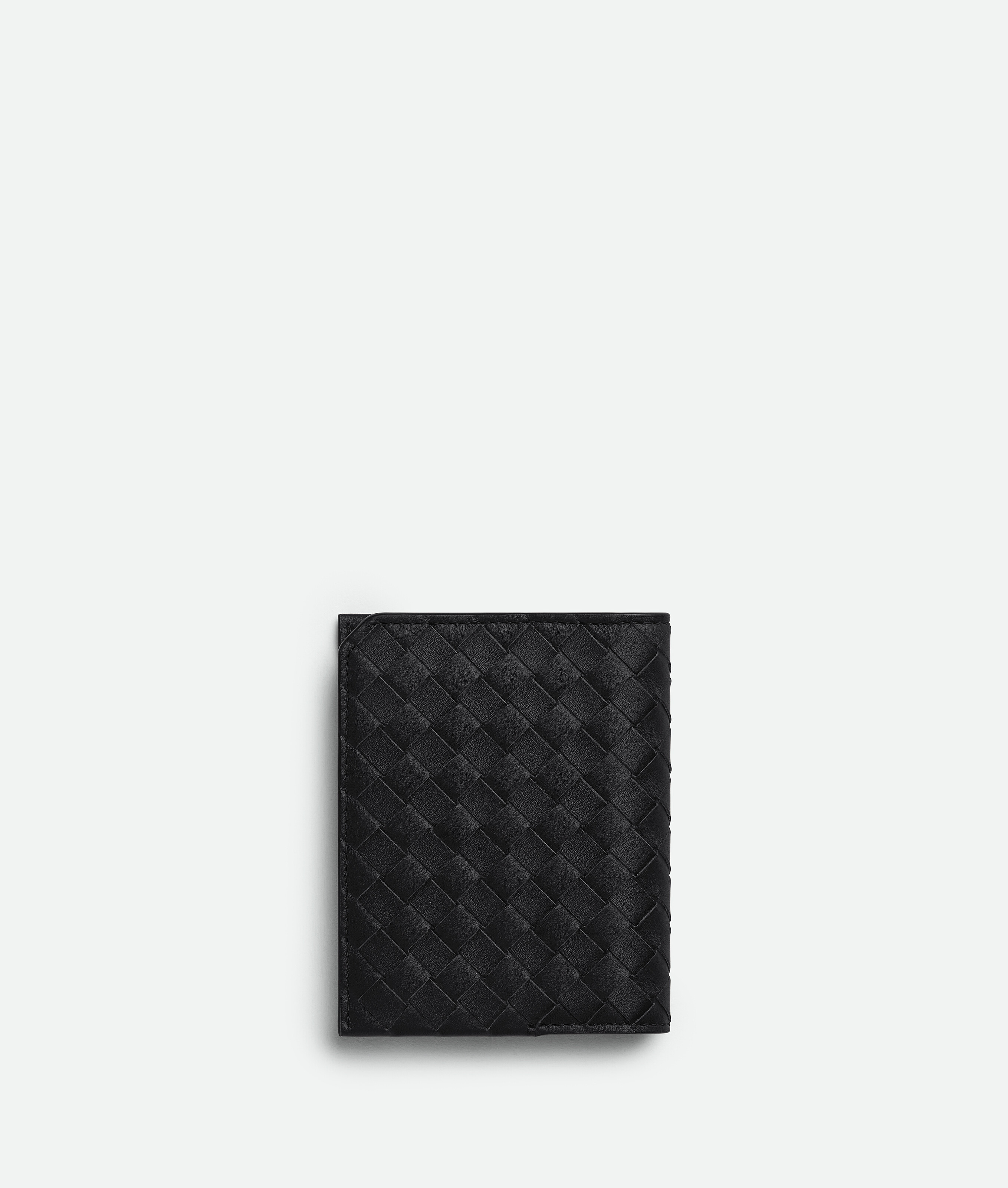 Shop Bottega Veneta Intrecciato Piccolo Flap Card Case In Black