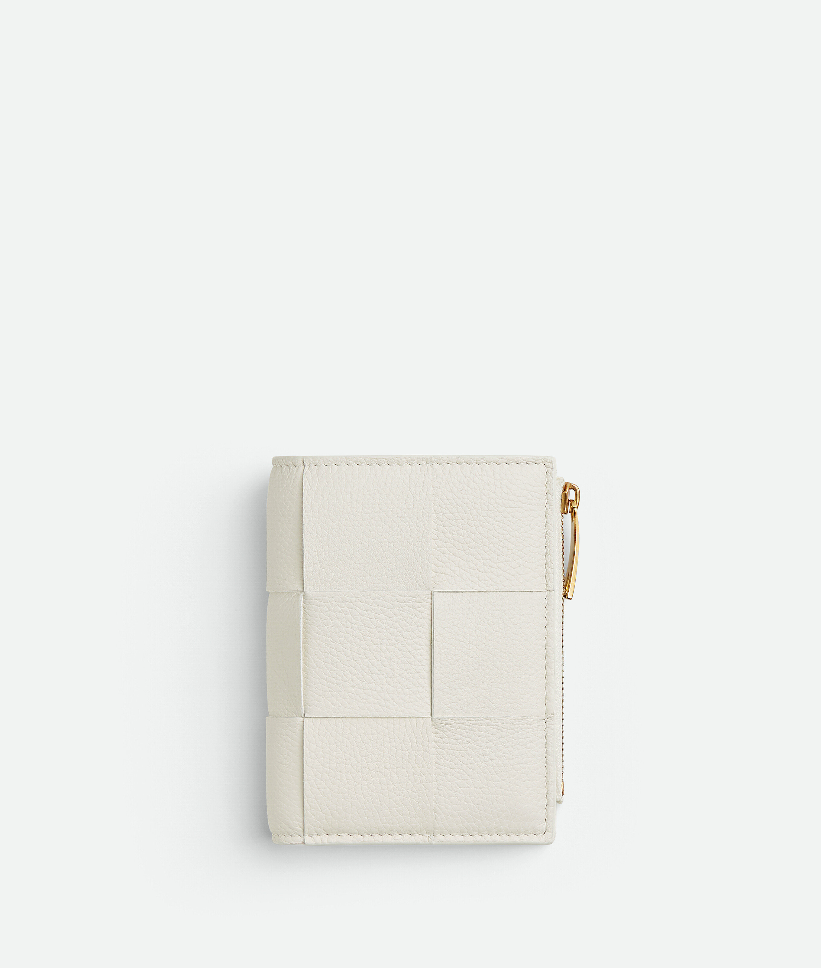Compact zip wallet in soft grained calfskin