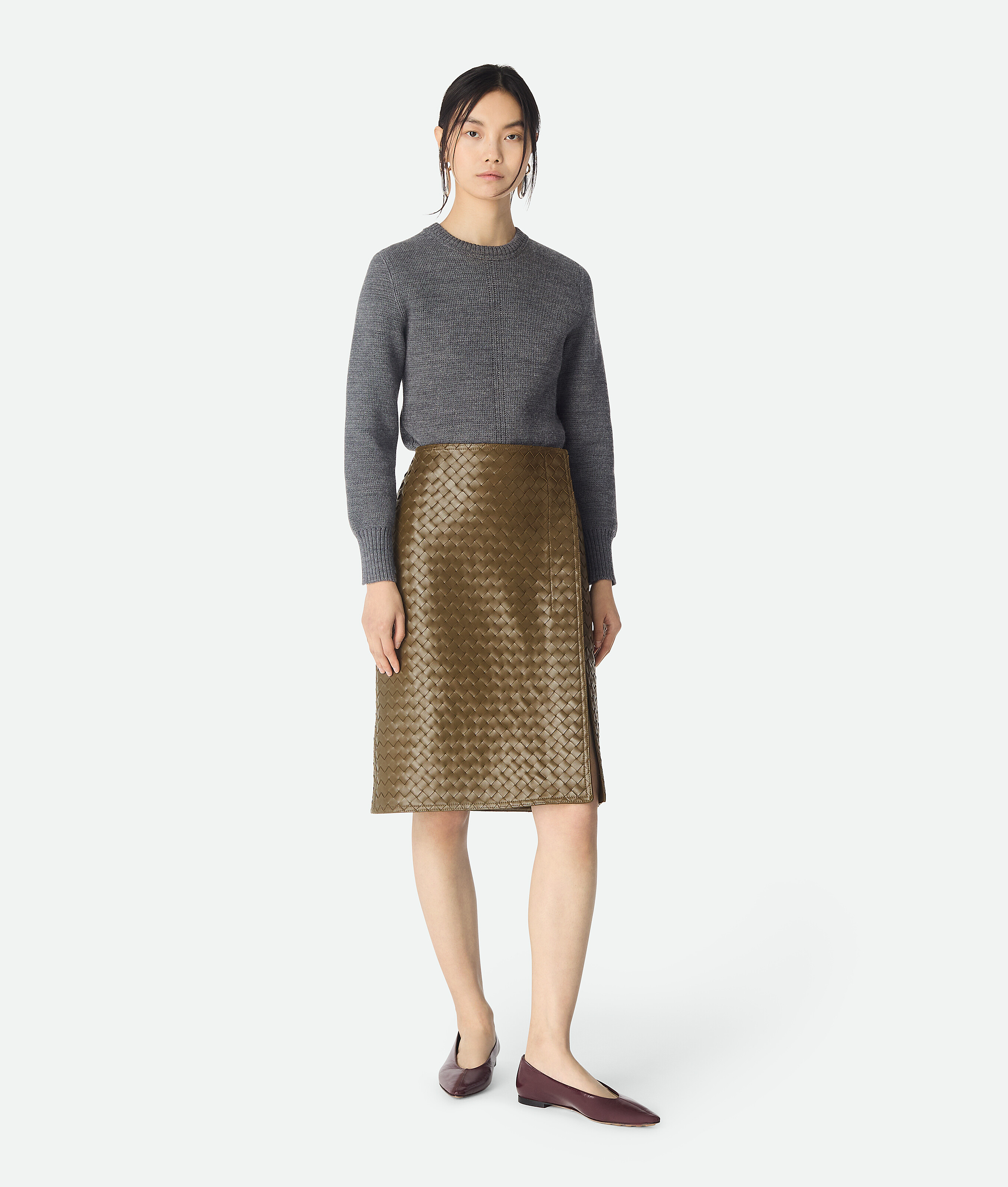 Bottega Veneta Intrecciato Leather Skirt - Liana - Woman - 8 - Lambskin