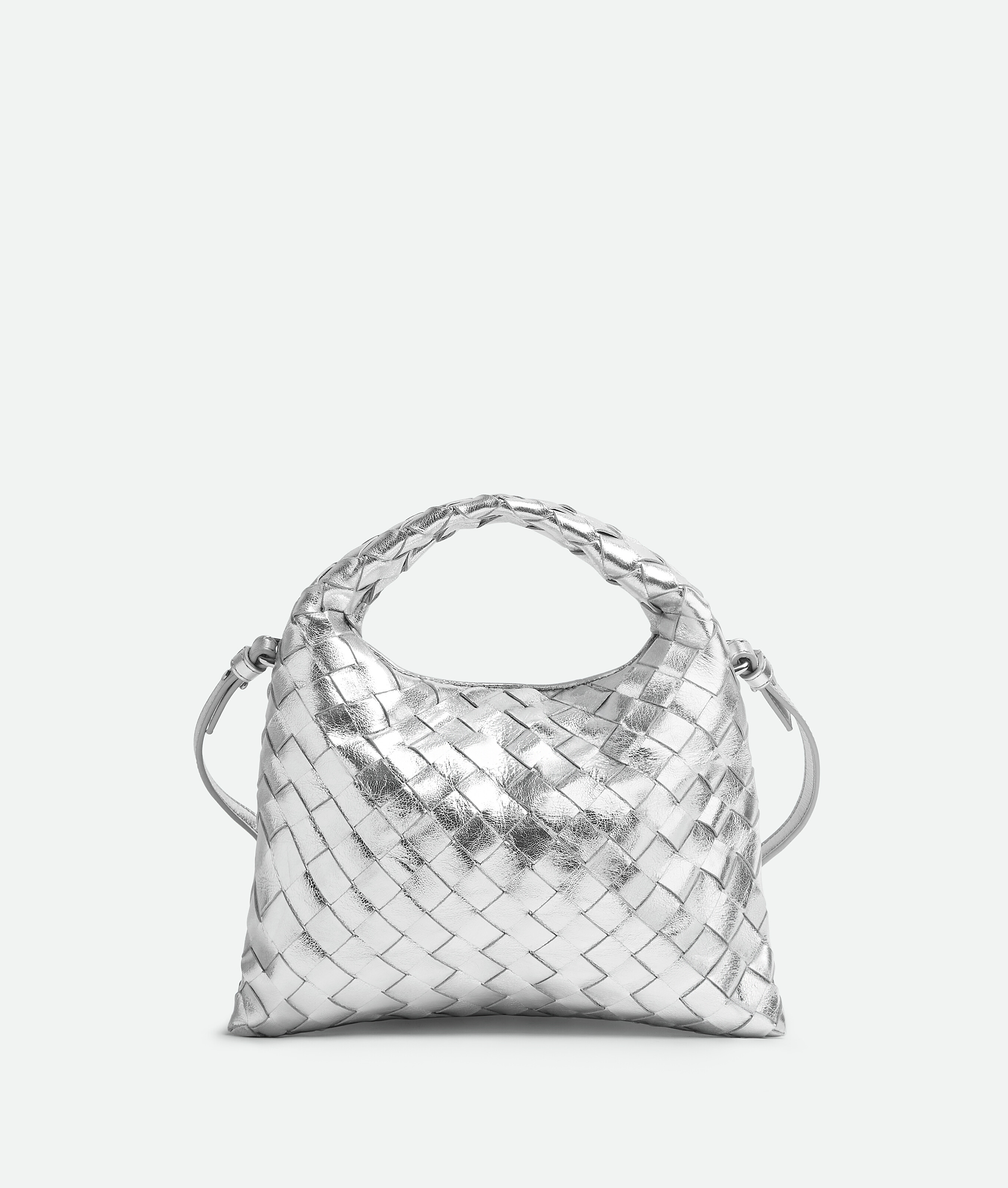 Shop Bottega Veneta Mini Hop In Silver