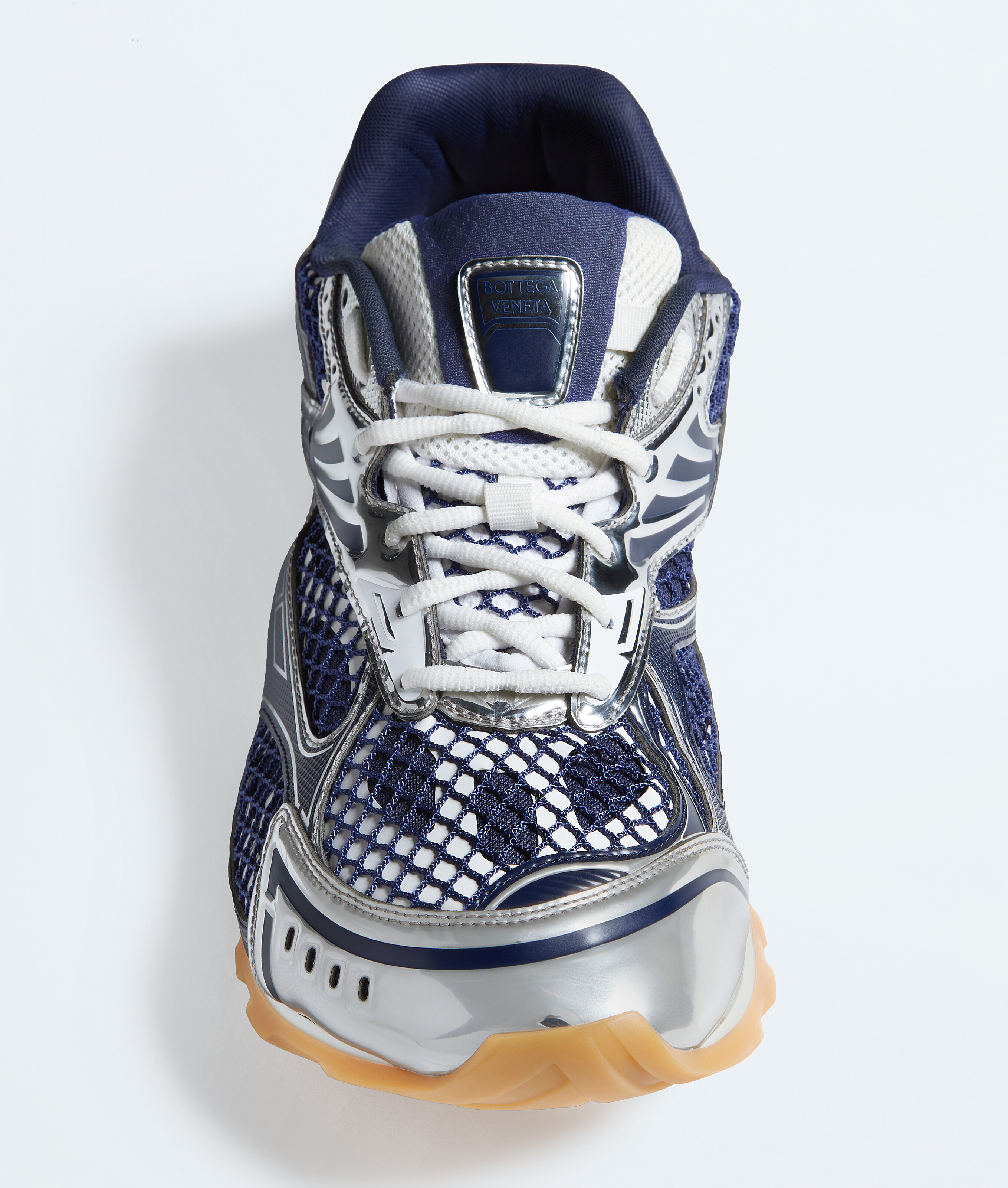 Bottega Veneta Technical Fishnet Orbit Sneaker In Blue