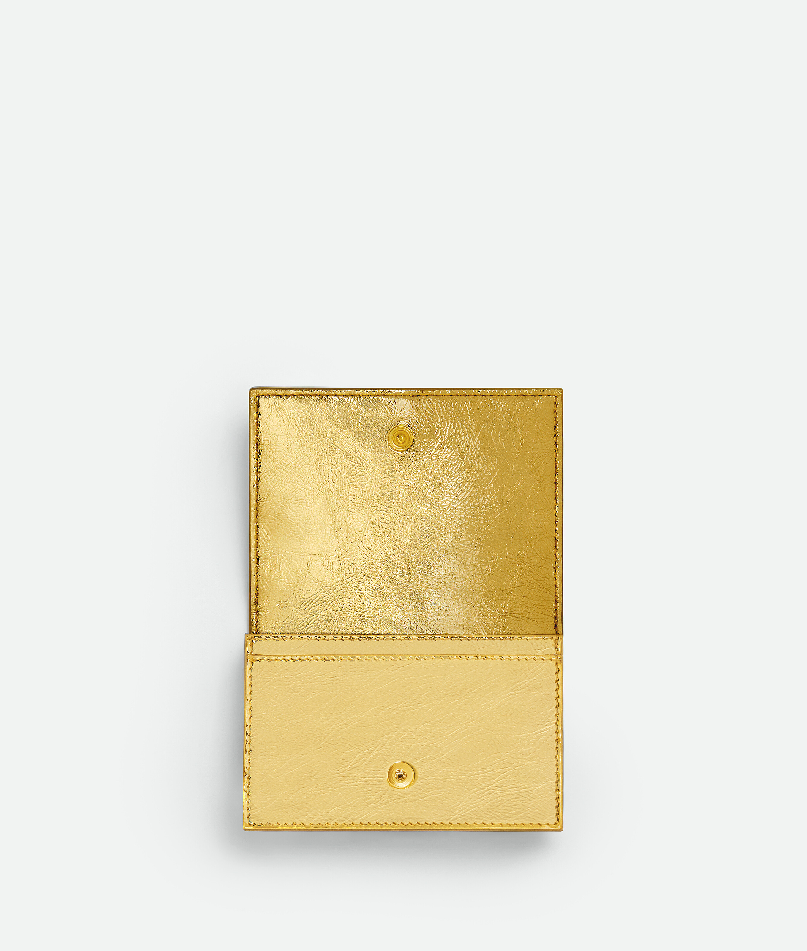 Shop Bottega Veneta Intrecciato Business Card Case In Gold