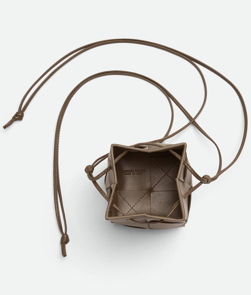 Silver Cassette small Intrecciato-leather bucket bag, Bottega Veneta