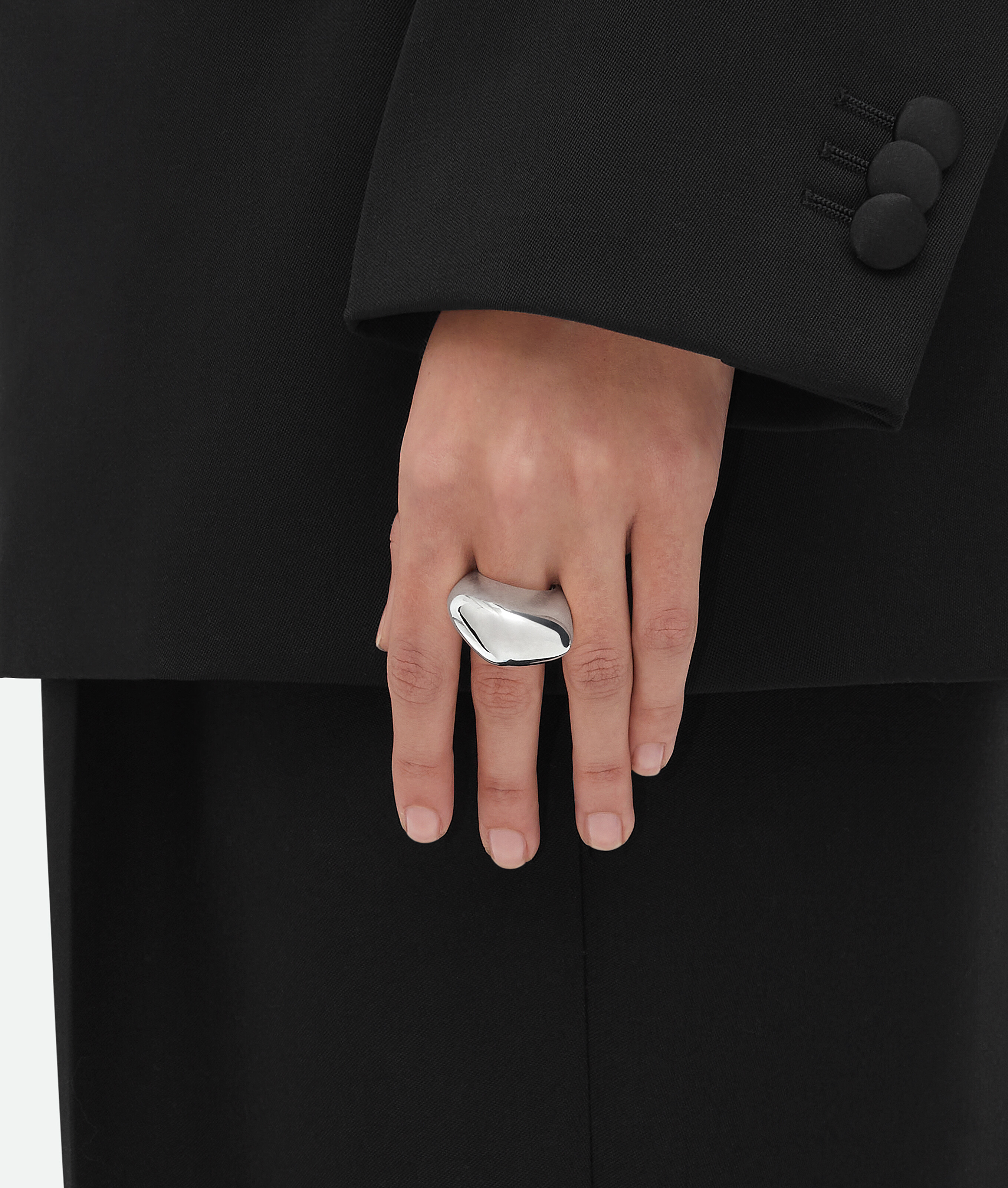Bottega Veneta Fin Ring - Silver - Woman - N