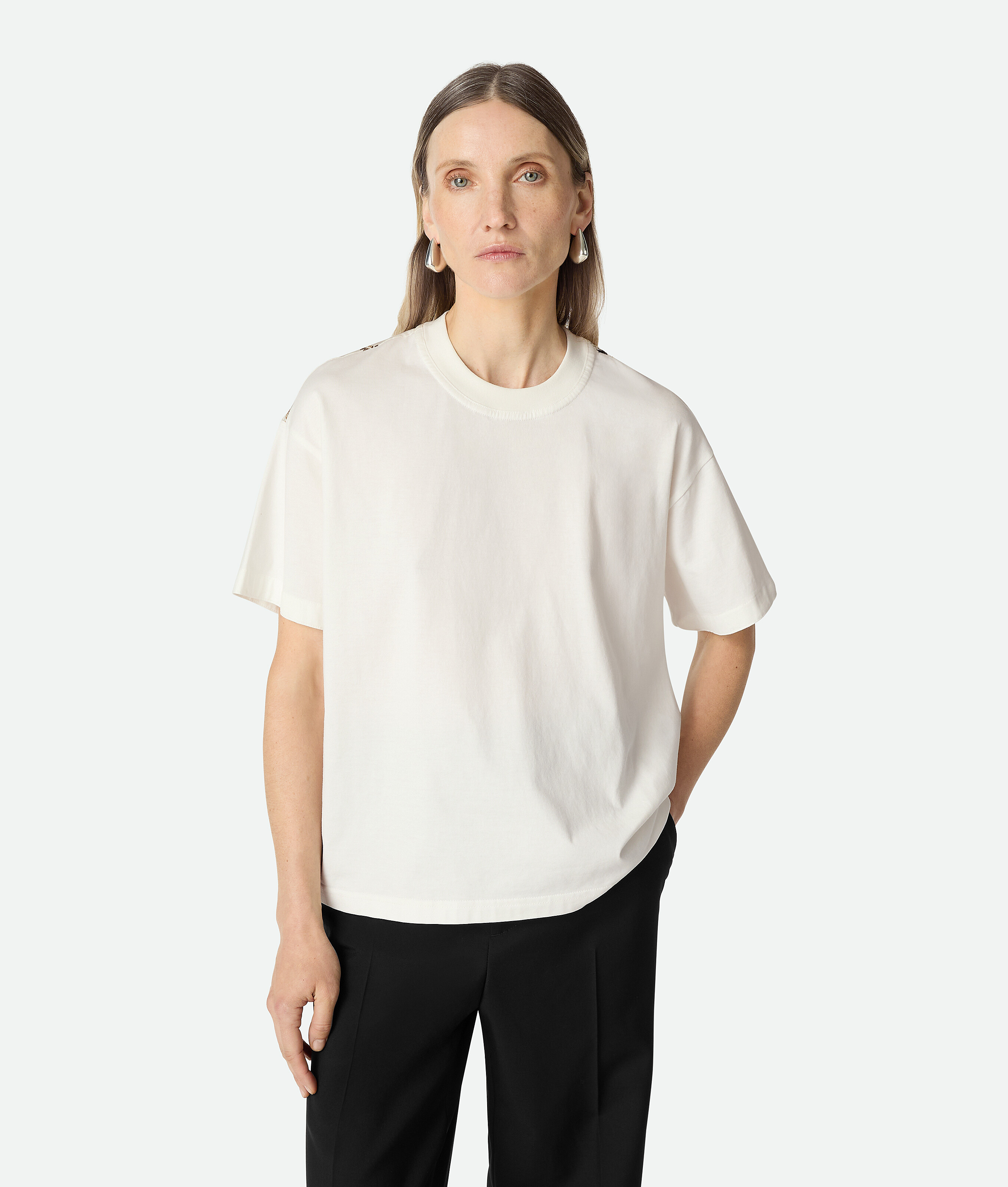 Cotton And Silk Printed T-Shirt