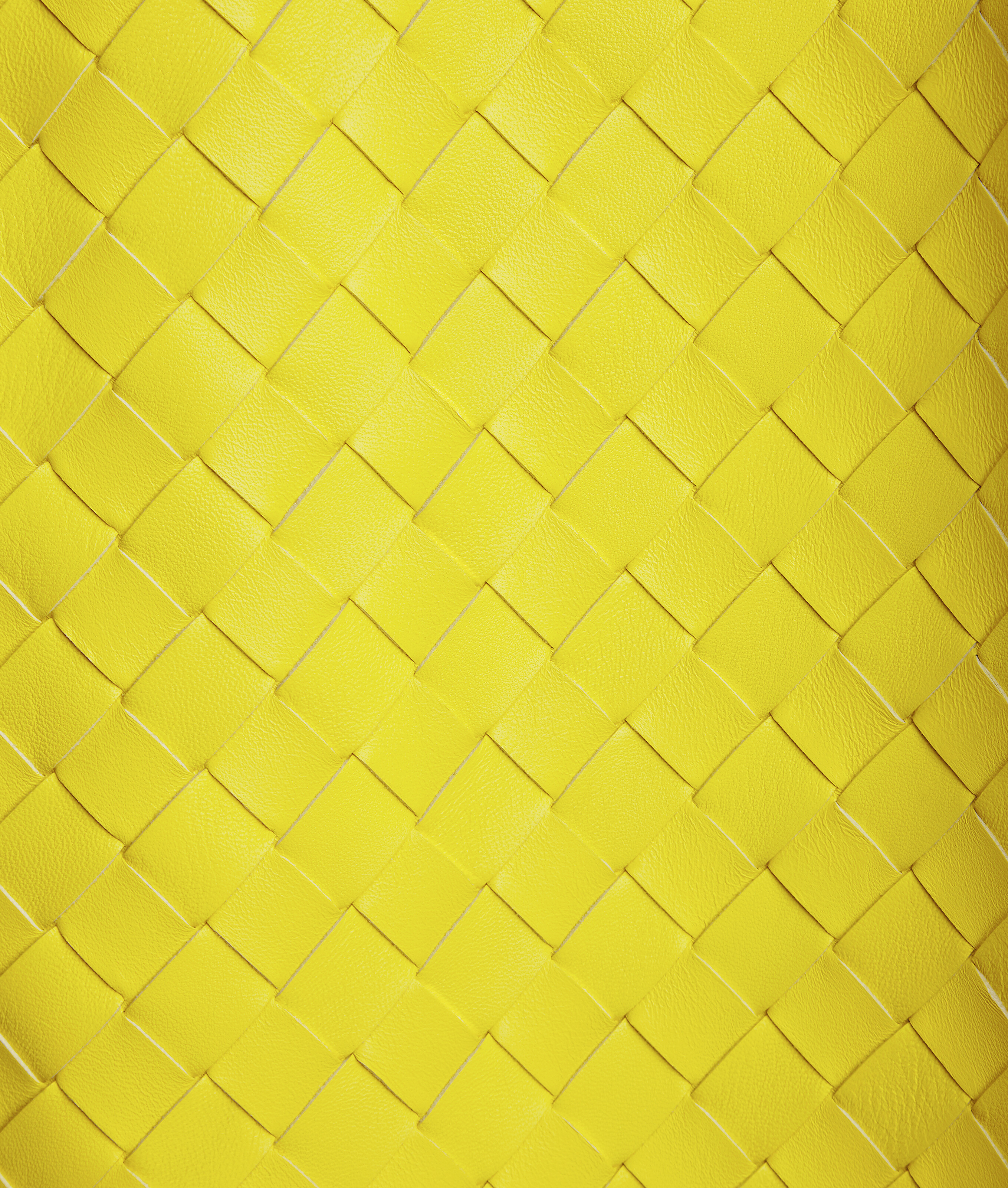 Bottega Veneta Leather Intrecciato Weave Mini Dress In Yellow