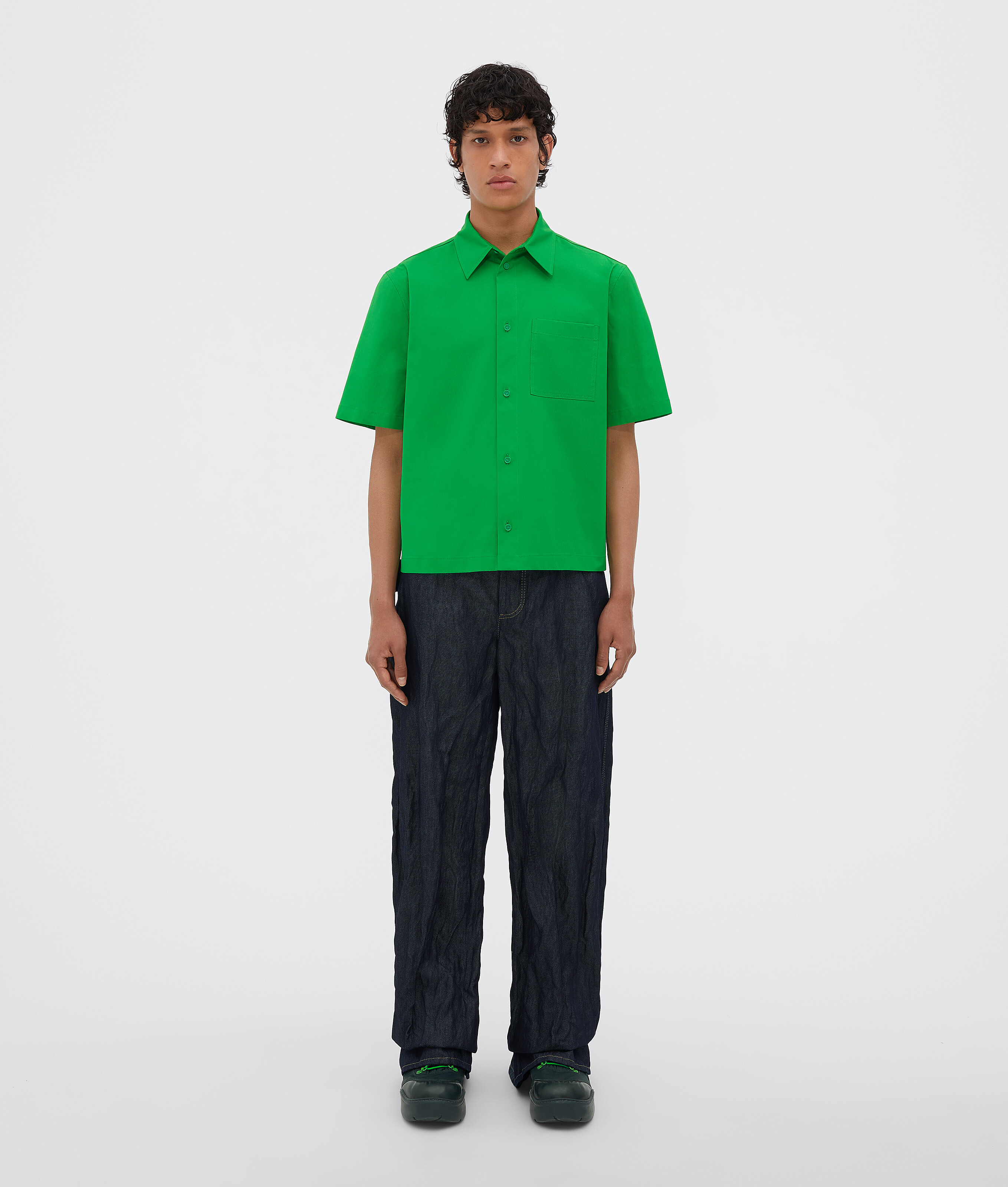 BOTTEA VENETA ノースリーブシャツ Bottega Veneta Matches-Collar Travel Light Wool Shirt