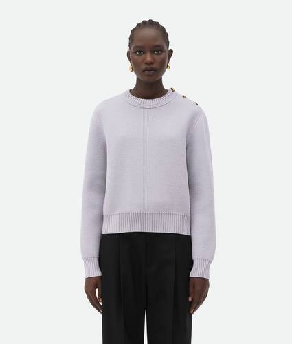 Bottega Veneta® Women's Wool Sweater With Metal Knot Buttons in