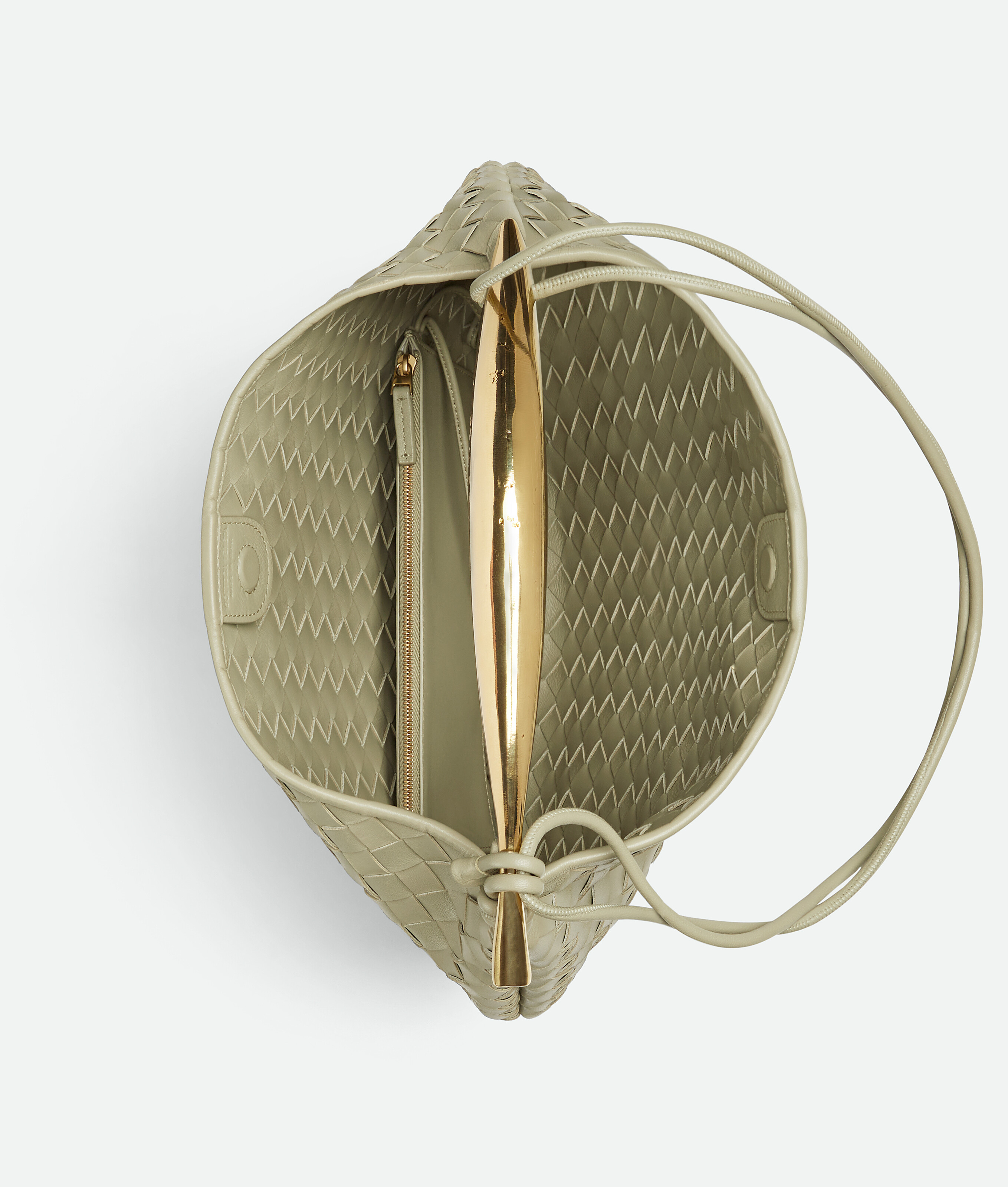 Bottega Veneta Womens Travertine Brass Sardine Large Leather Top-handle Bag In Green