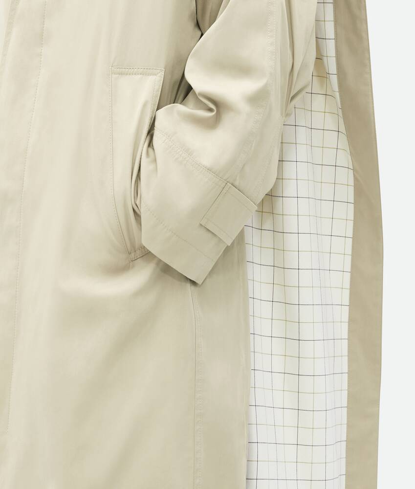 Display a large version of the product image 4 - Cotton Silk Cape Trench With Check Lining