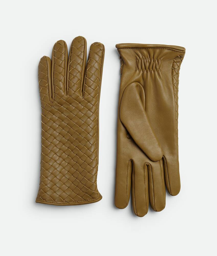 Display a large version of the product image 1 - Intrecciato Leather Gloves