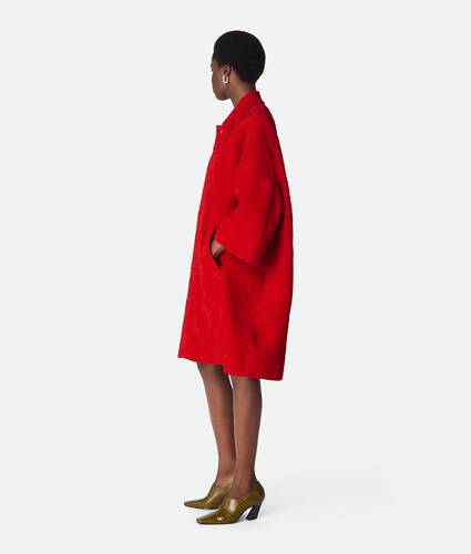 Intrecciato Suede Leather Coat