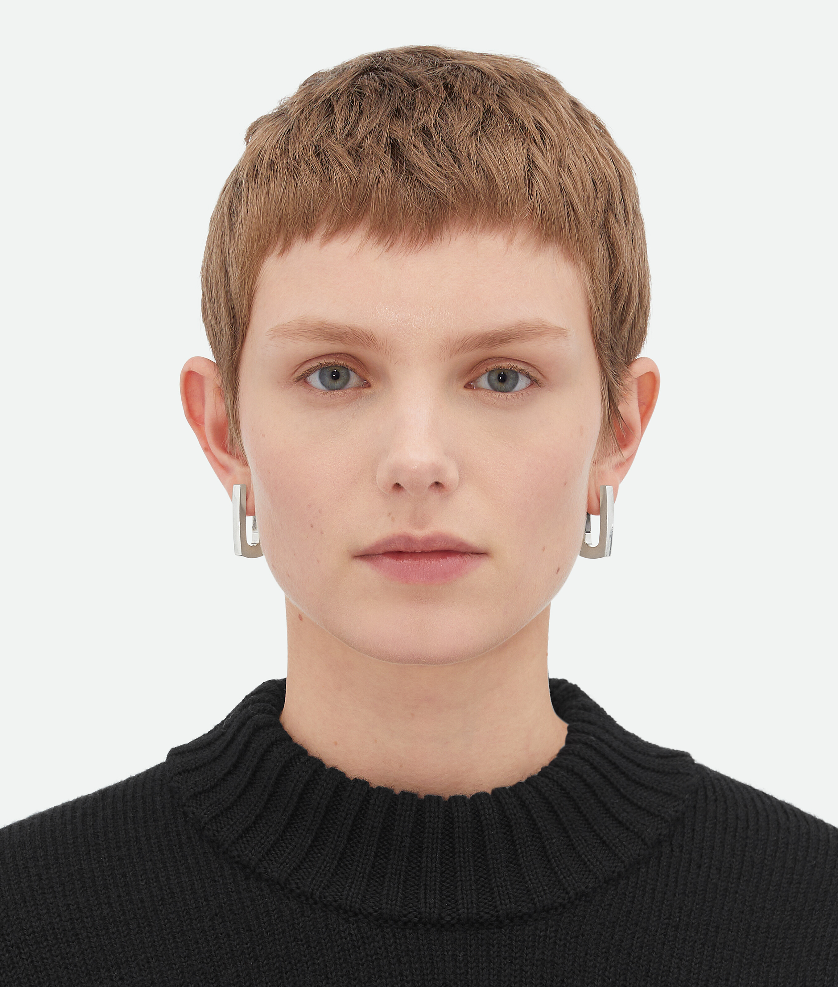 Bottega Veneta Shape Hoop Earrings - Silver - Woman