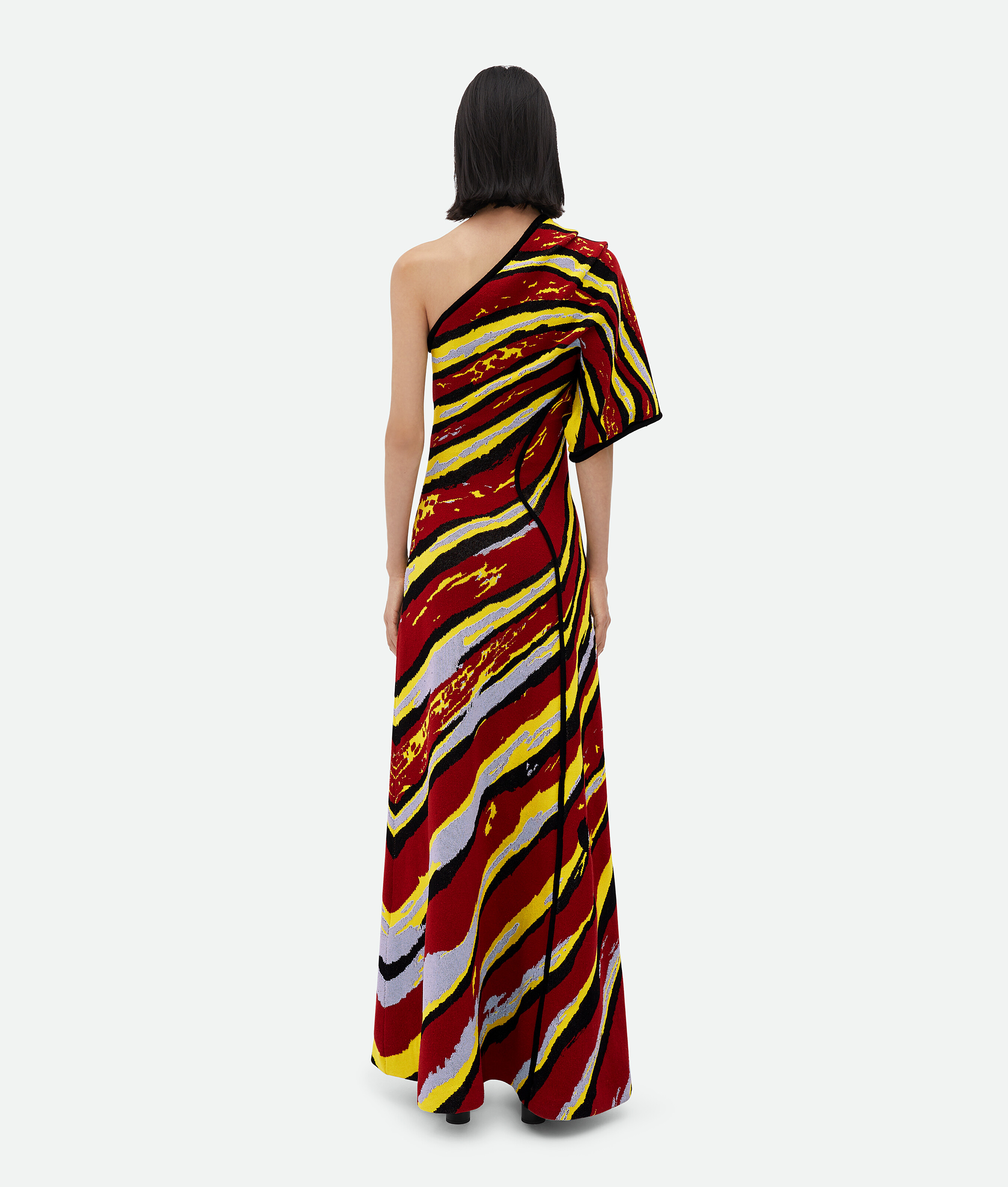 Shop Bottega Veneta Viscose Jacquard Dress In Multicolor