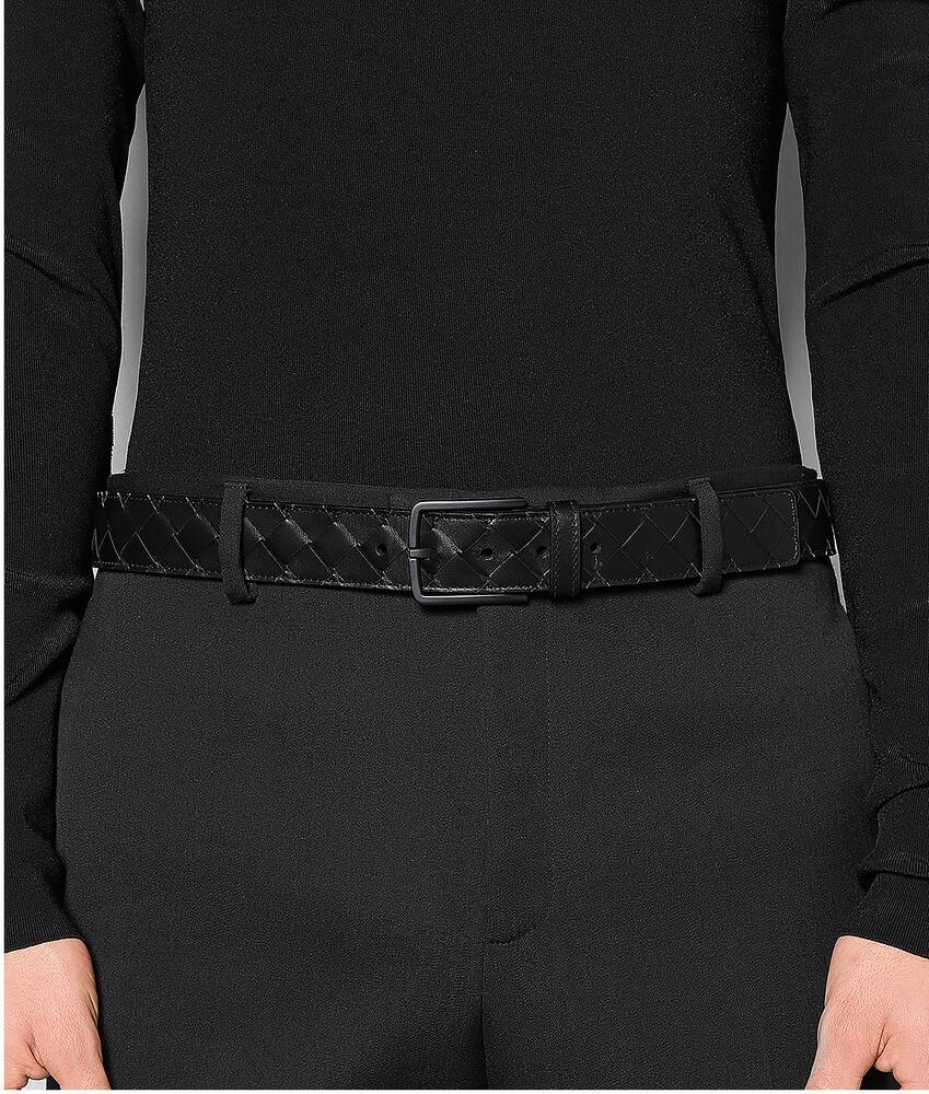 Bottega Veneta® Men's Intrecciato Belt in Nero. Shop online now