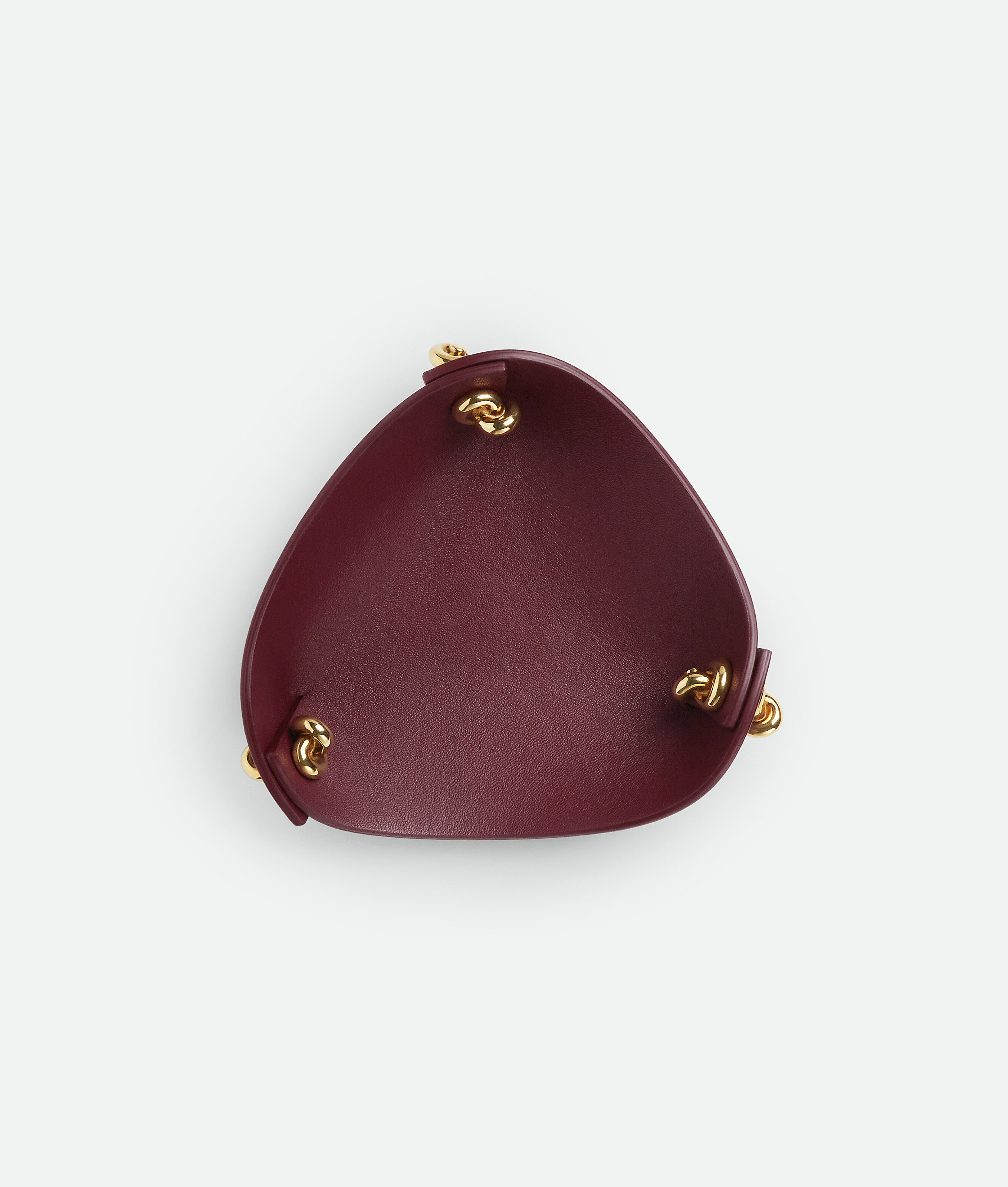Bottega Veneta Small Leather Tray With Metal Knots In Barolo