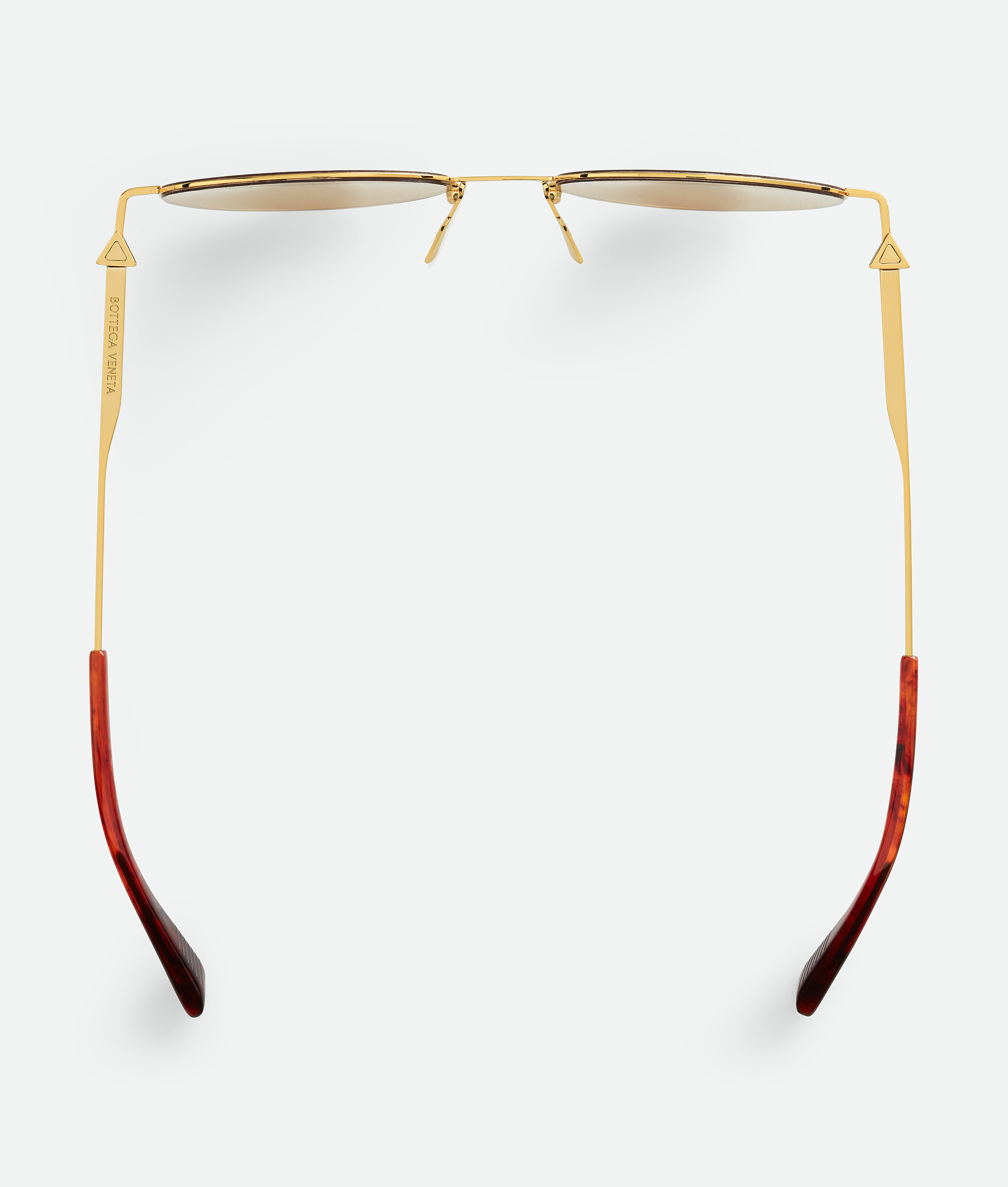 Shop Bottega Veneta Ultrathin Metal Panthos Sunglasses In Gold