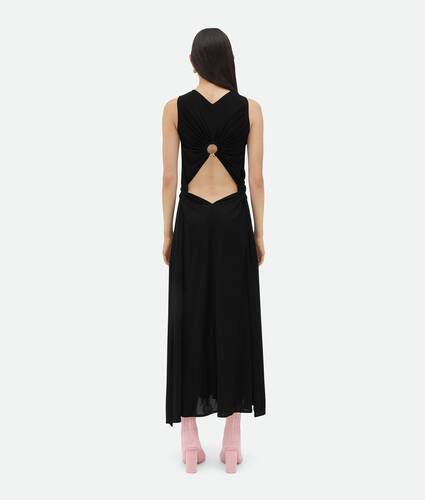 Viscose Jersey Long Dress With Knot Ring